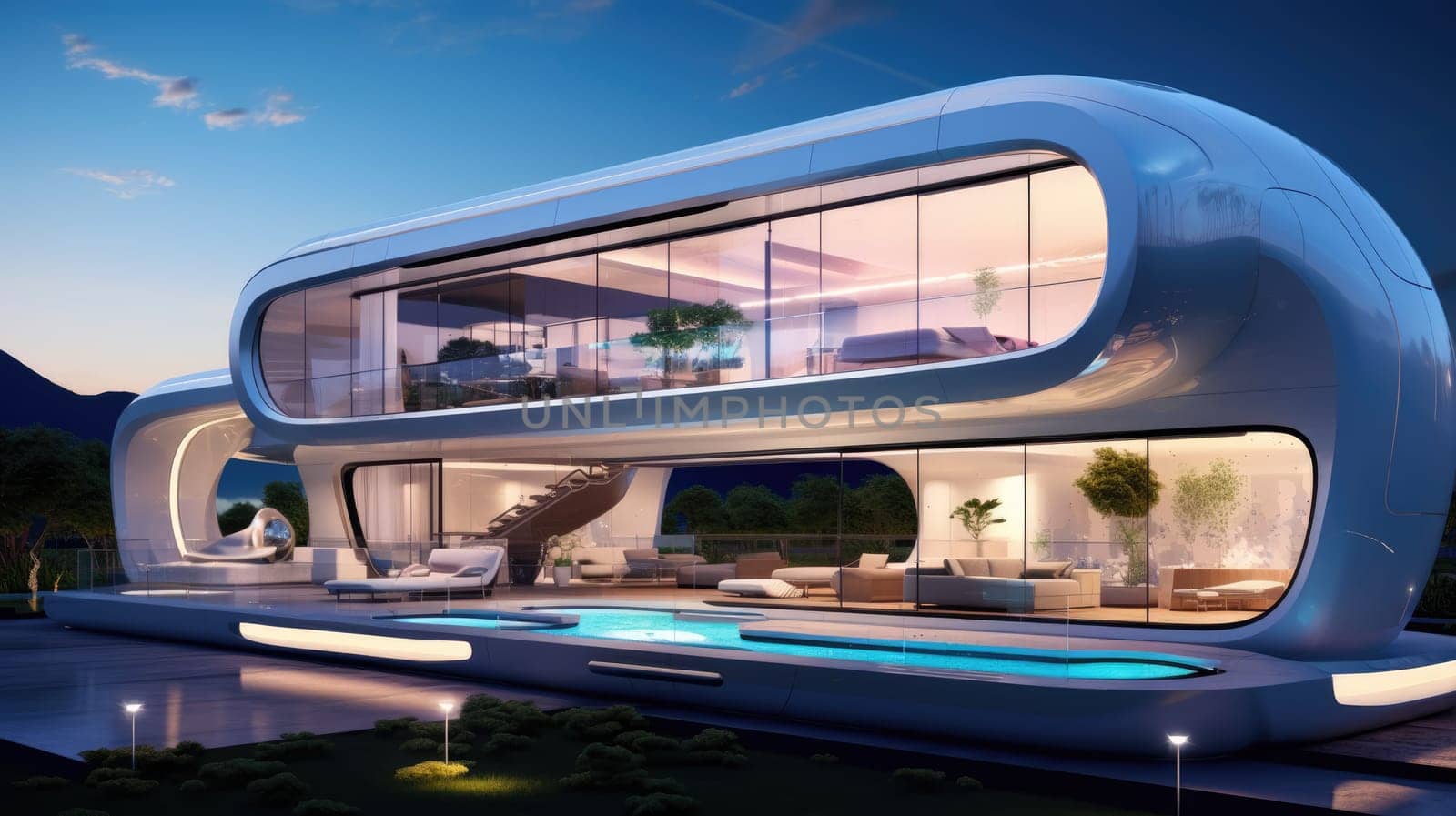 Futuristic smart living house with digital technologies by natali_brill