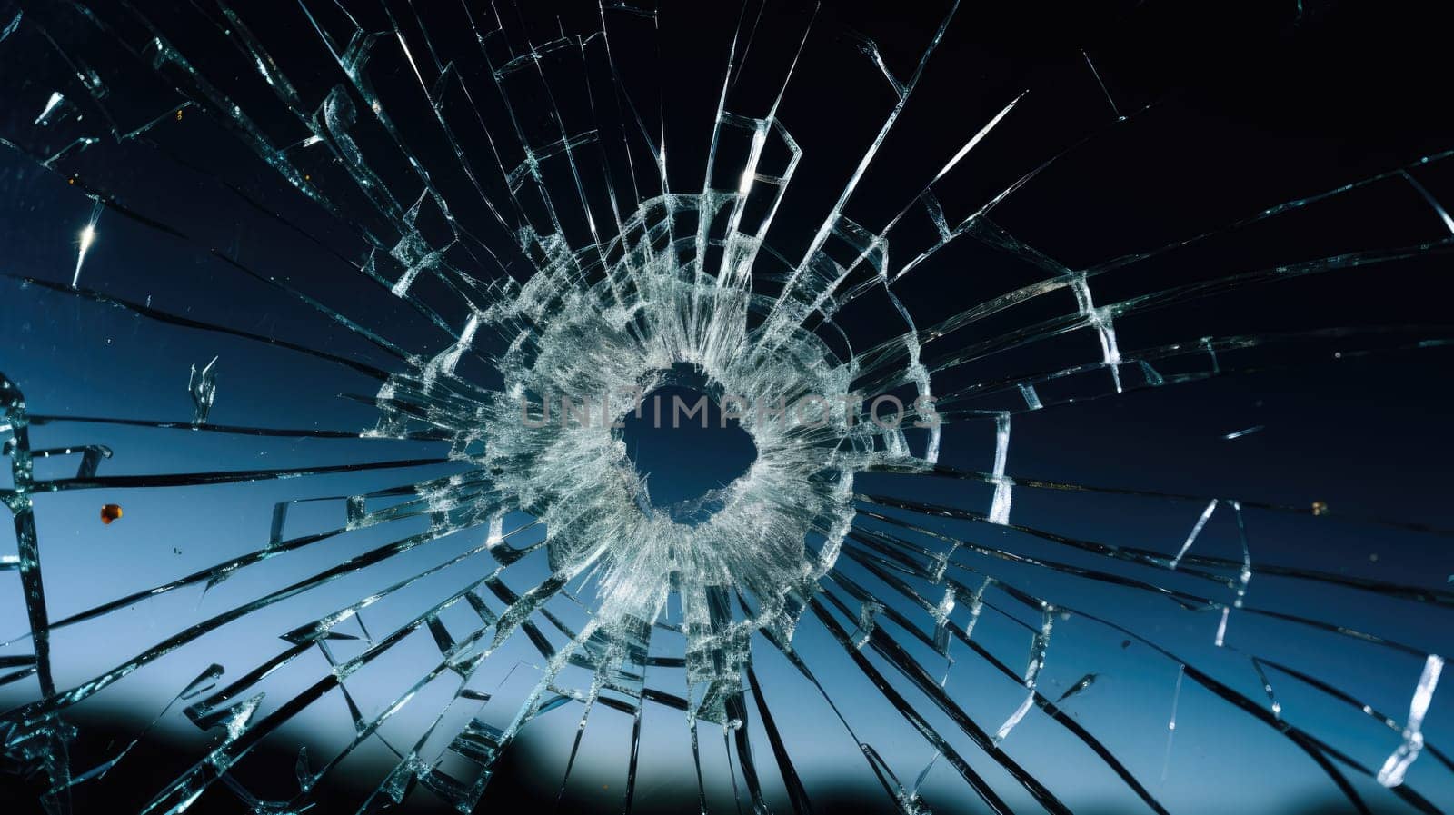 Bullet hole glass abstract background - crime gun shot by natali_brill