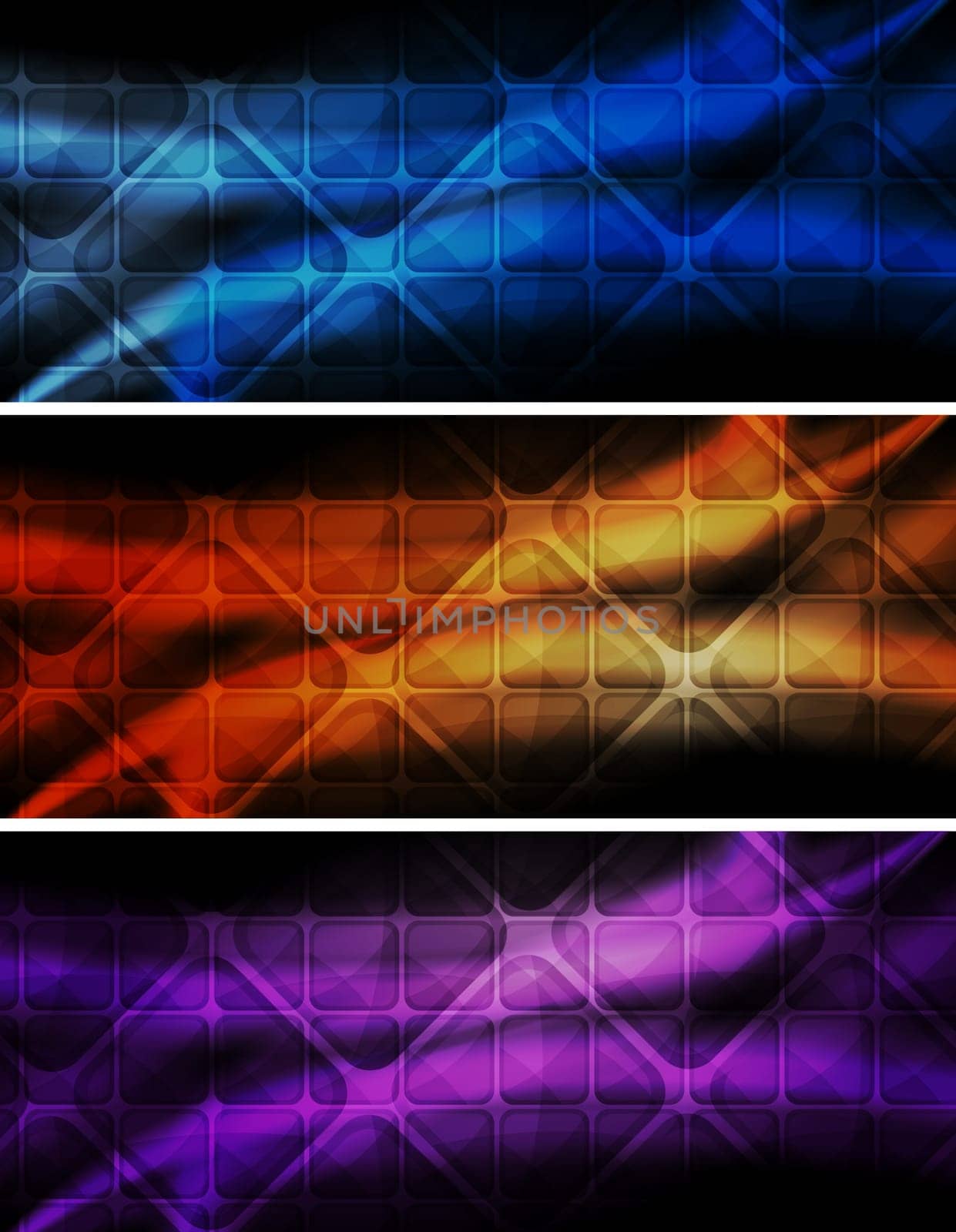 Dark banners with square texture. Eps 10 vector