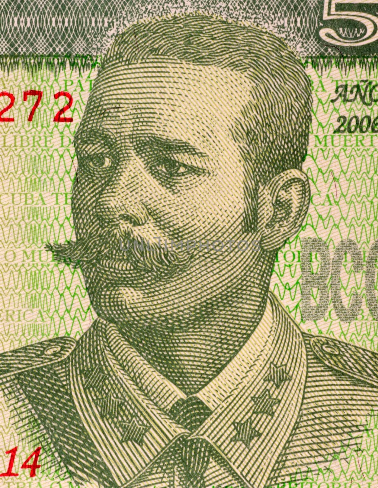 Antonio Maceo Grajales (1845-1896) on 5 Pesos 2006 Banknote from Cuba. Second in command of the Cuban Army of Independence.