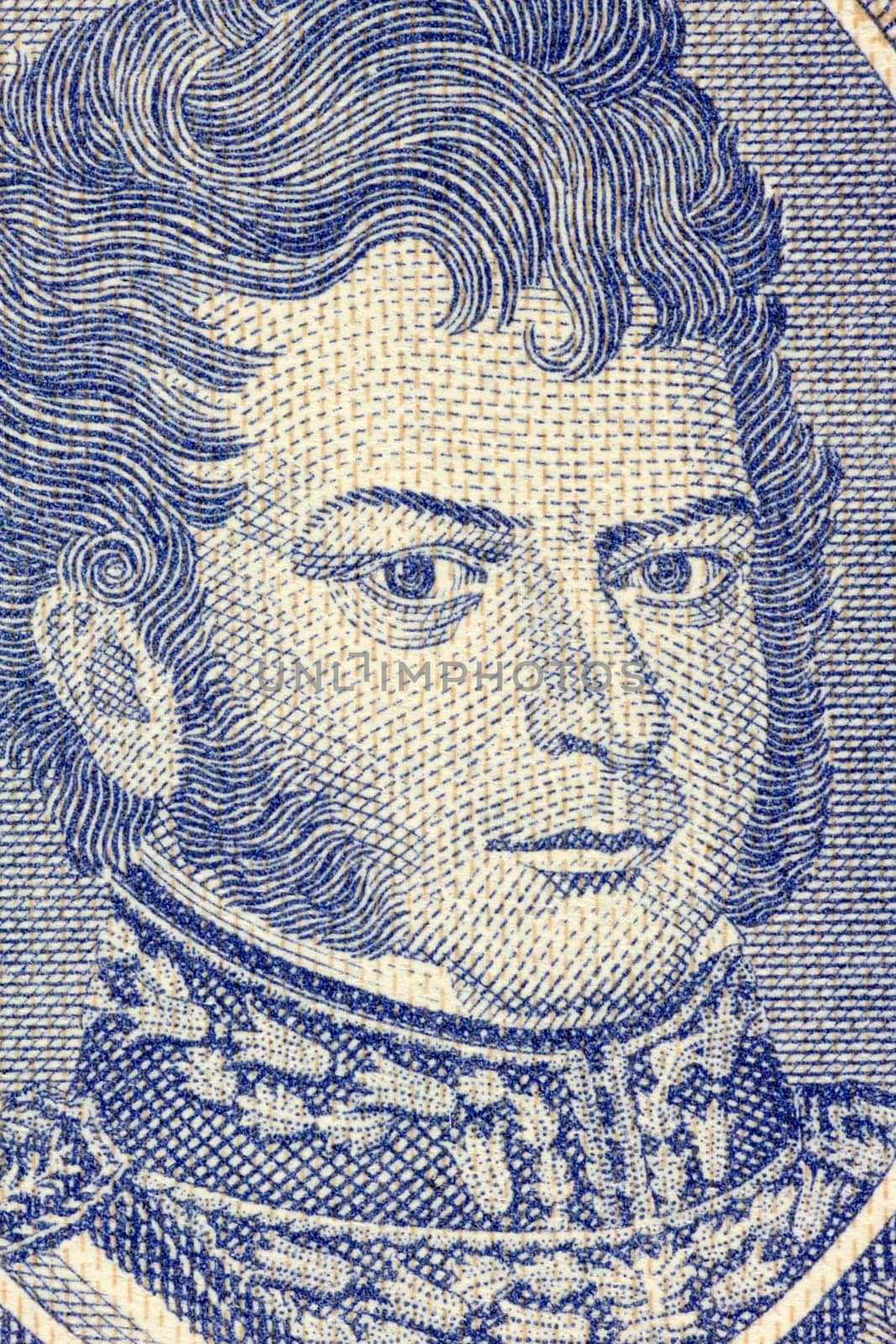 Bernardo O&#039 Higgins (1778-1842) on Half Escudo 1962 Banknote from Chile. Chilean independence leader who together with Jose de San Martin freed Chile from Spanish rule.