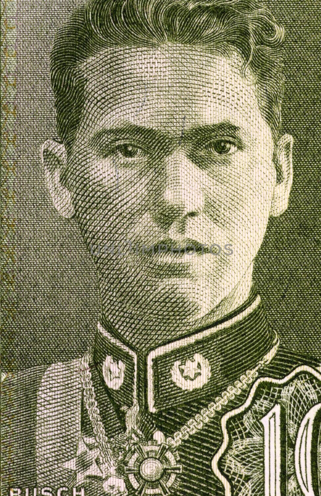 German Busch (1904-1939) on 10  Bolivianos 1962 Banknote from Bolivia. Bolivian military officer and president of Bolivia during 1937-1939.