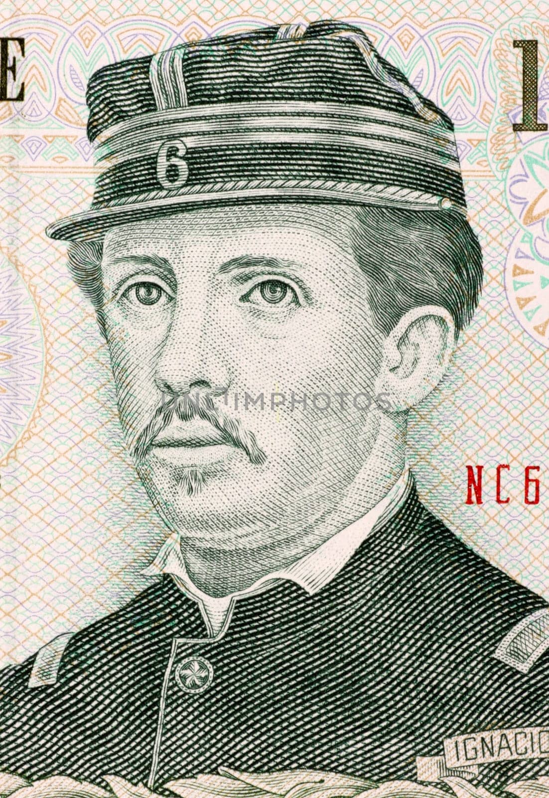 Ignacio Carrera Pinto (1848-1882) on 1000 Pesos 2007 Banknote from Chile. Chilean hero of the War of the Pacific.