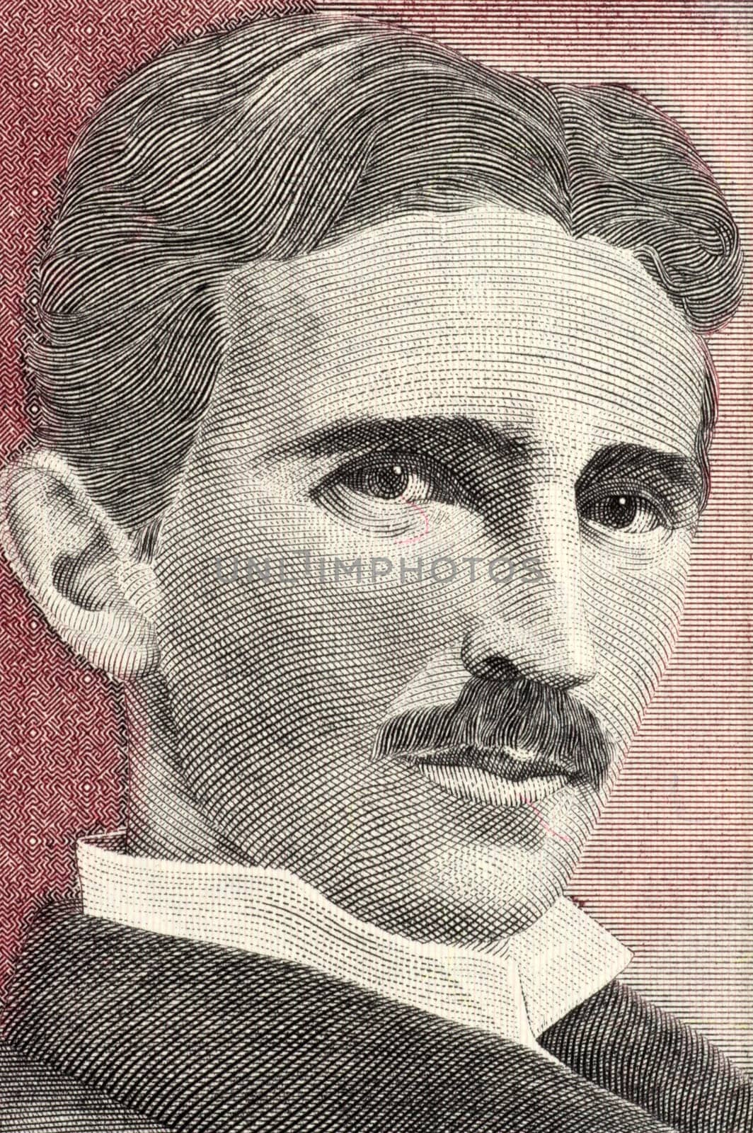 Nikola Tesla (1856-1943) on 5 Novih Dinara 1994 Banknote From Yugoslavia. Best known as the Father of Physics.