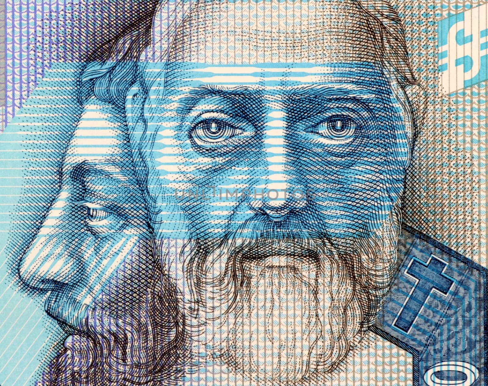 Saints Cyril and Methodius on 50 Korun 2005 Banknote from Slovakia. Byzantine Greek brothers who became missionaries of Christianity among the Slavic peoples of Bulgaria, Great Moravia and Pannonia. They are credited with devising the Glagolitic alphabet