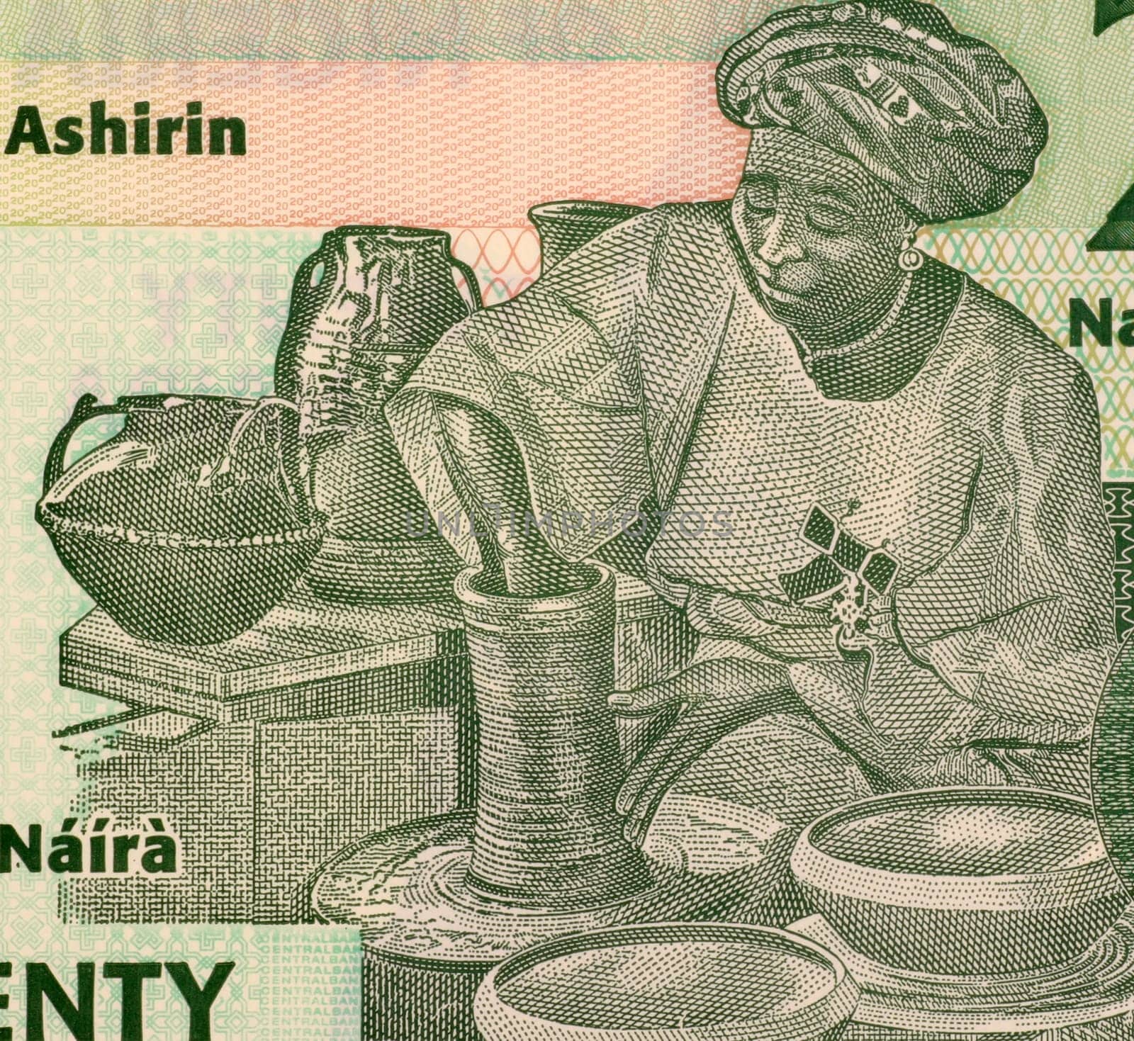 Potter on 20 Naira 2009 Banknote from Nigeria.
