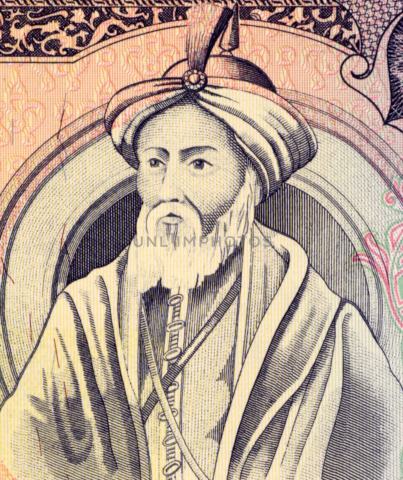 Saladin (1138-1193) on 25 Pound 1991 Banknote from Syria. First Sultan of Egypt and Syria. He led Muslim  opposition against Crusaders.