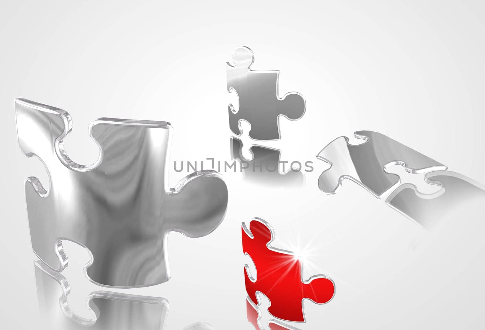 Some pieces of the puzzle on a white background