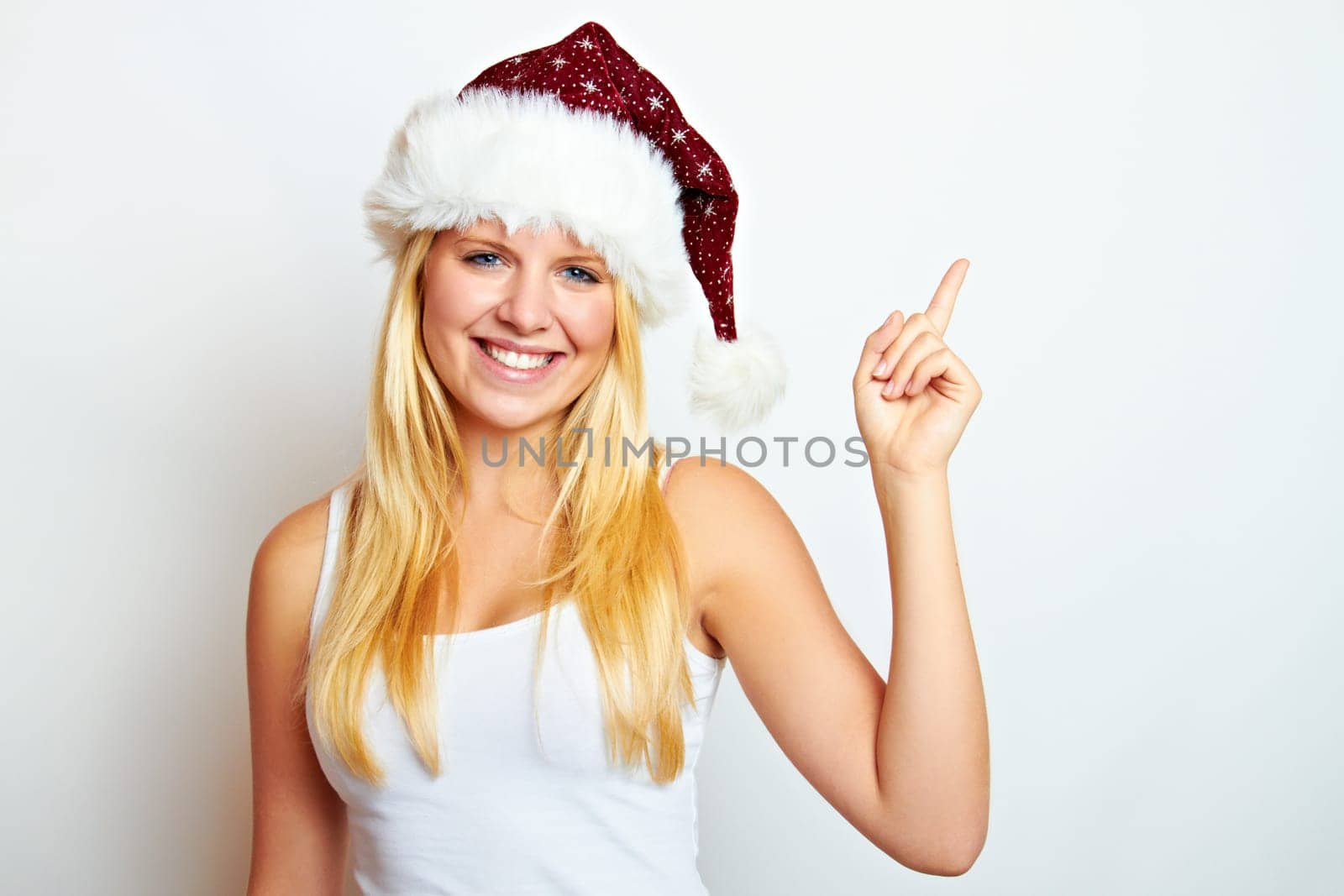 Happy young beautiful woman at christmas