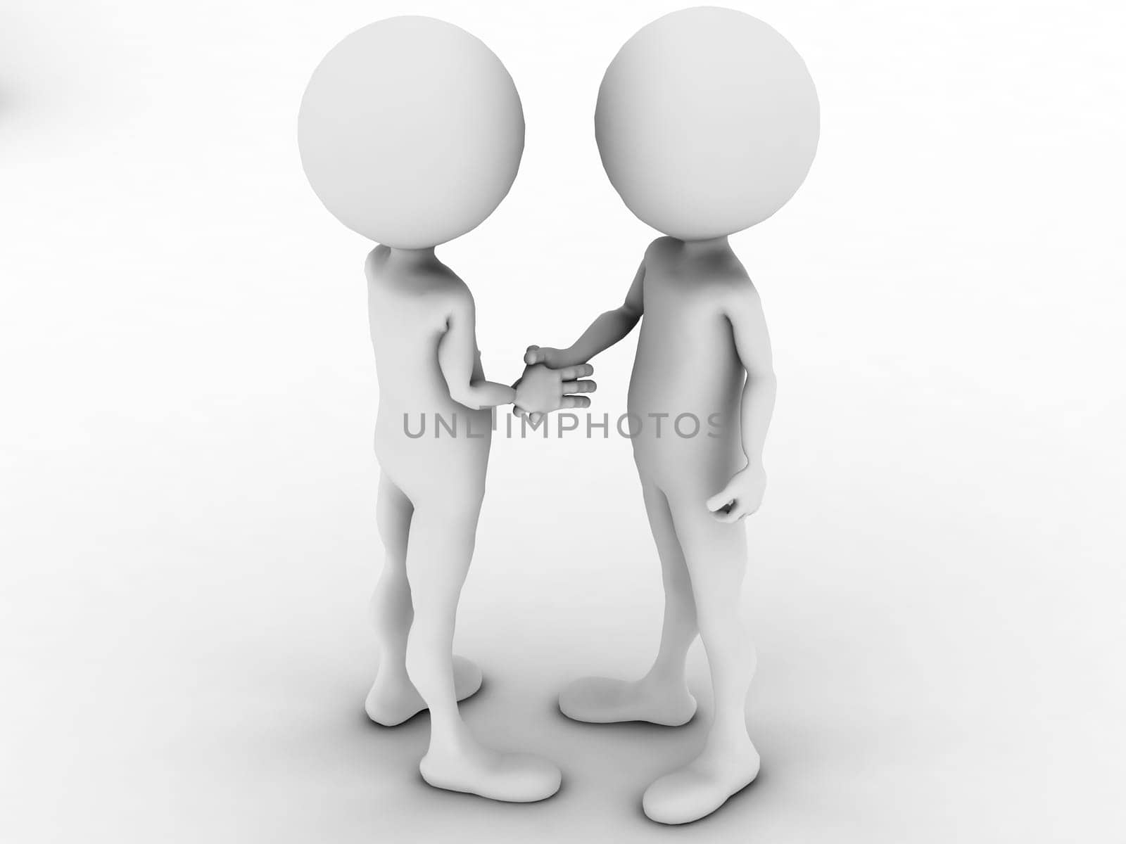 3d man business handshake
