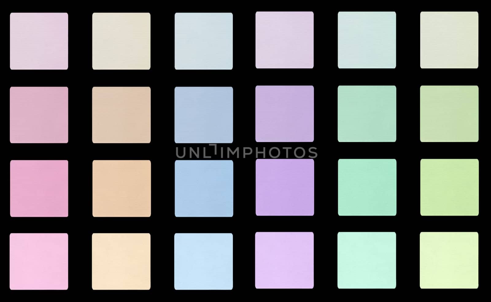 Colour fabric paint samples isolated over black