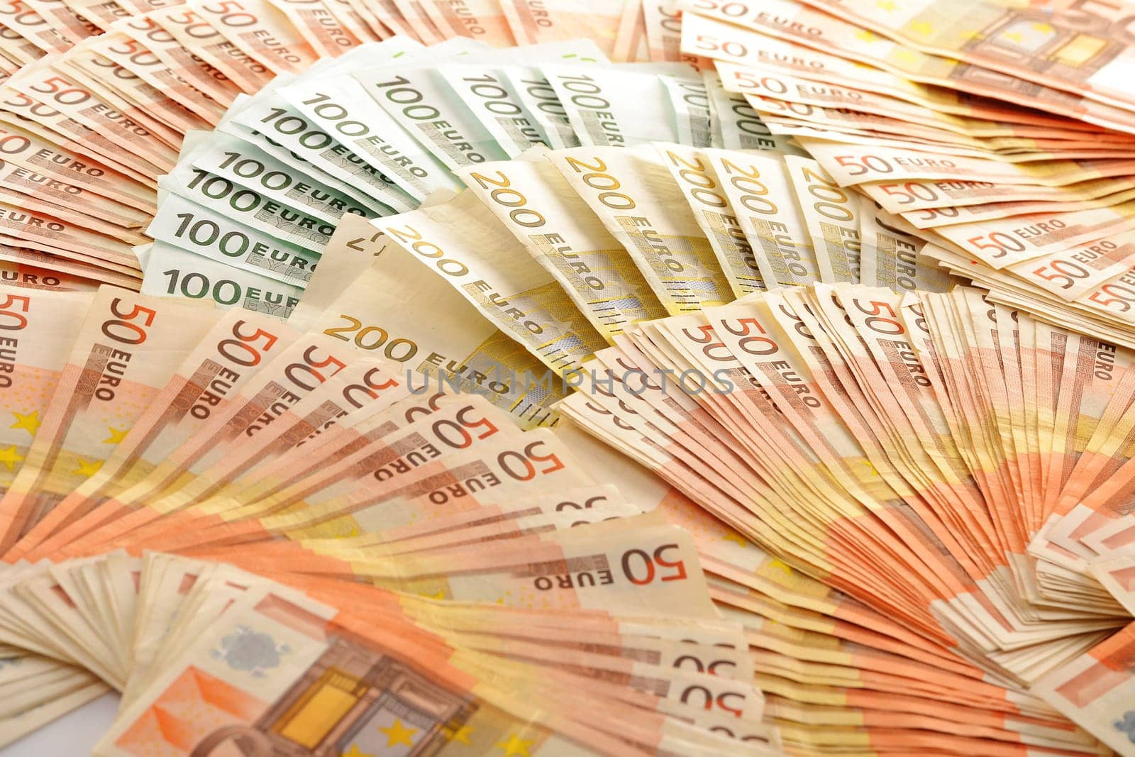 Composition with Euro banknotes. European Union currency