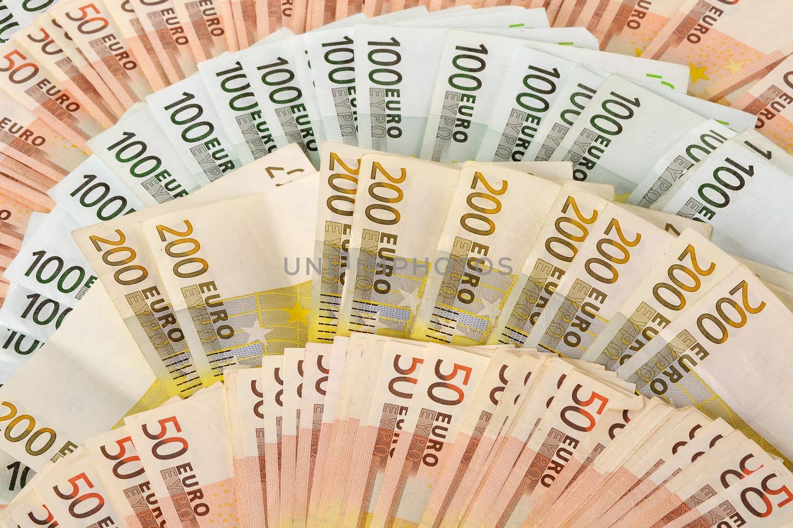 Composition with Euro banknotes. European Union currency