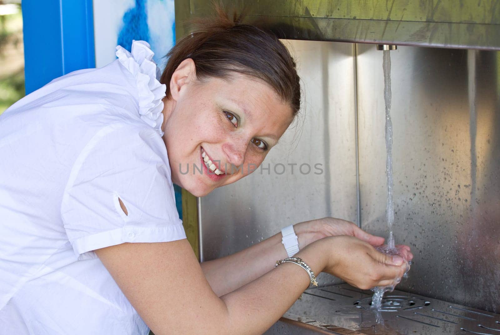 woman drinking water