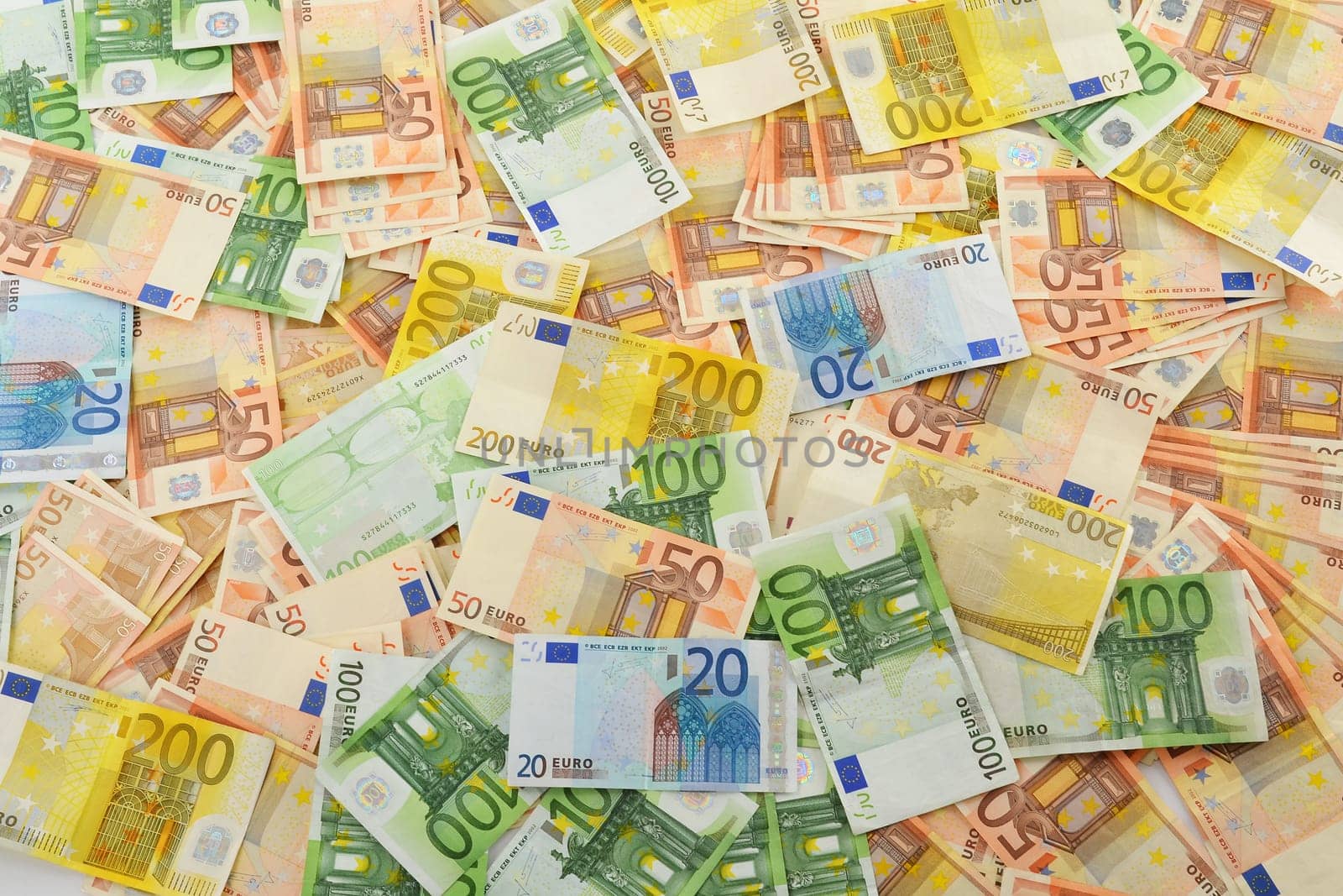 Composition with Euro banknotes. European Union currency
