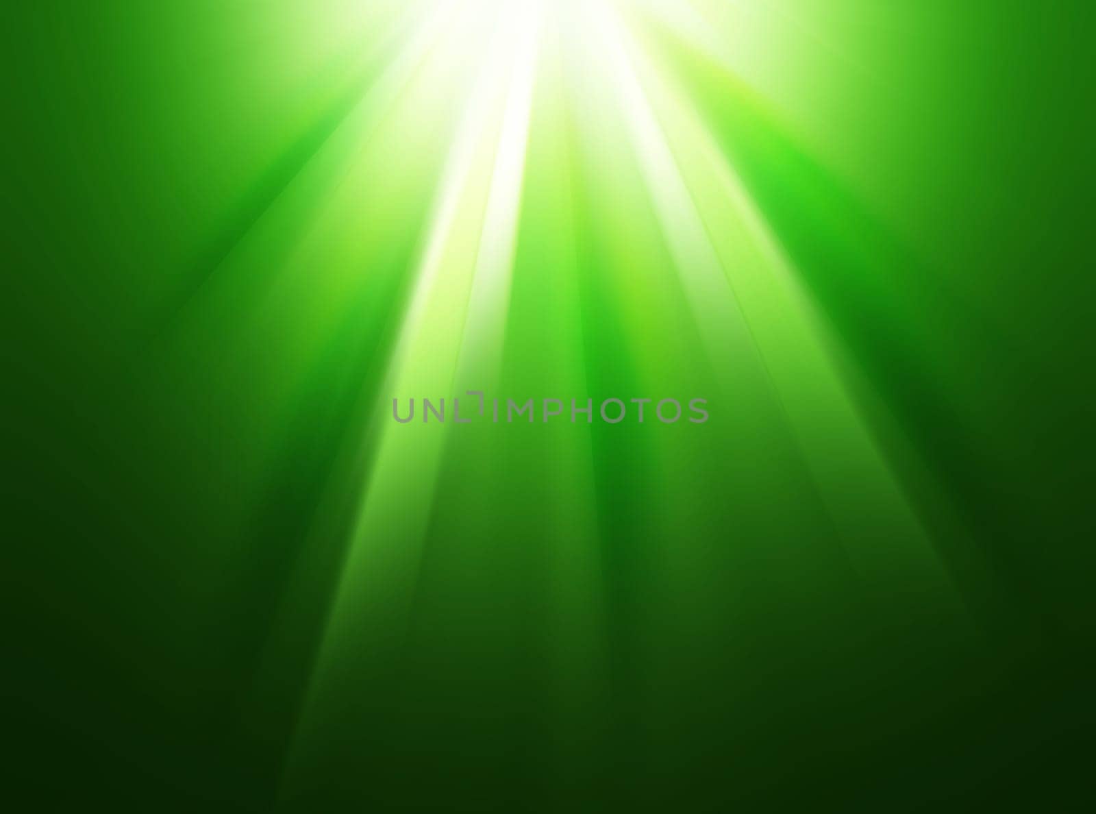 Green spring, abstract nature background. Soft green lights falling from top with gradients and motion blur effects.