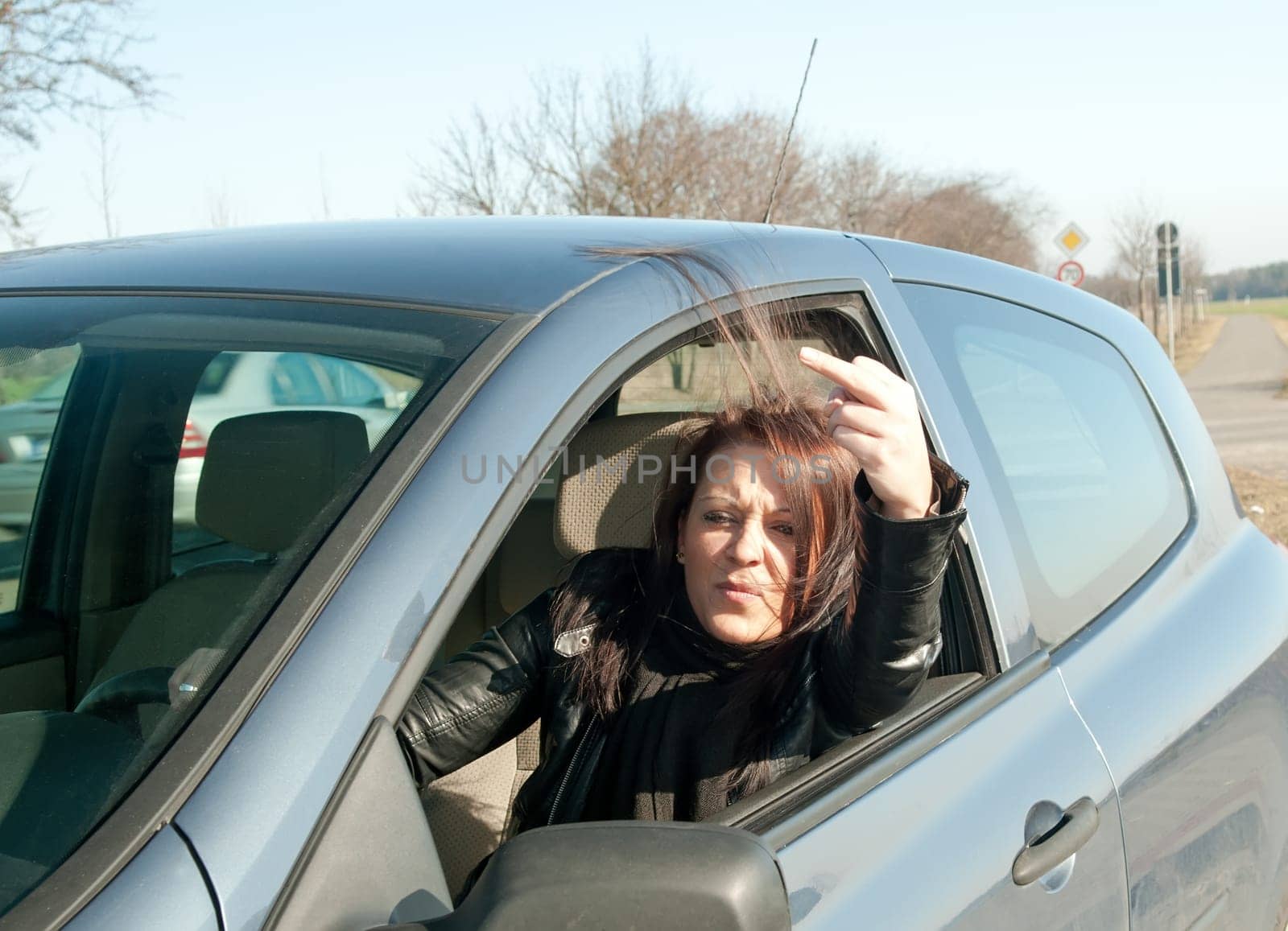 Angry female driver