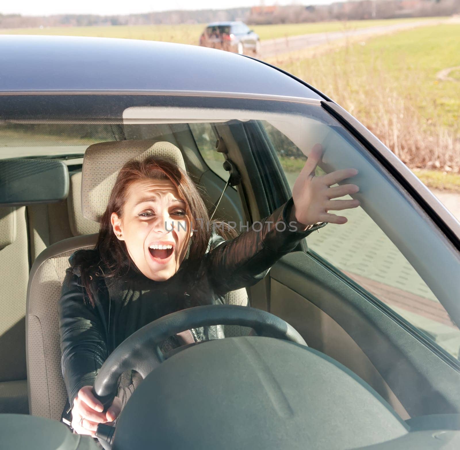 Annoyed female driver