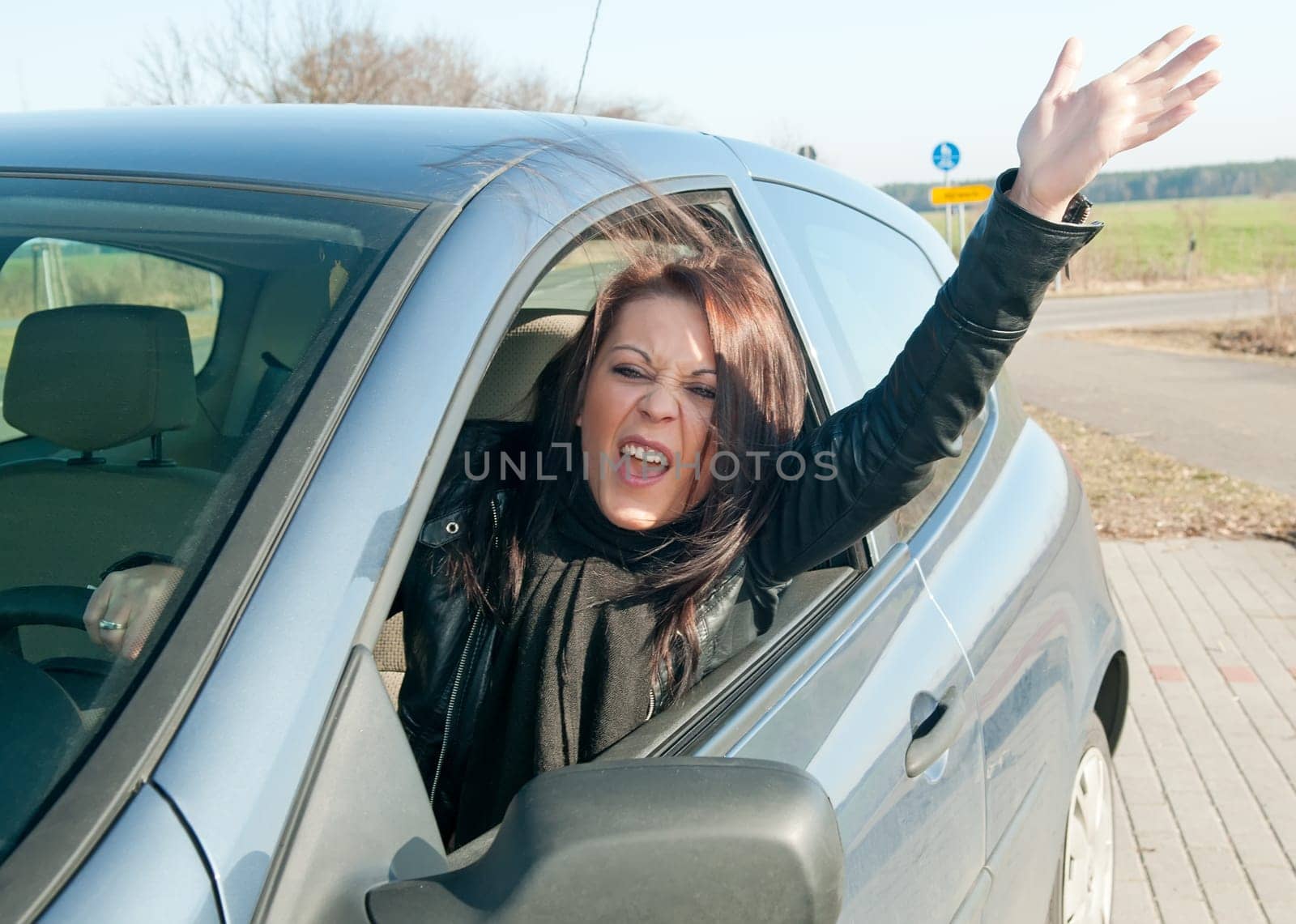 Angry female driver