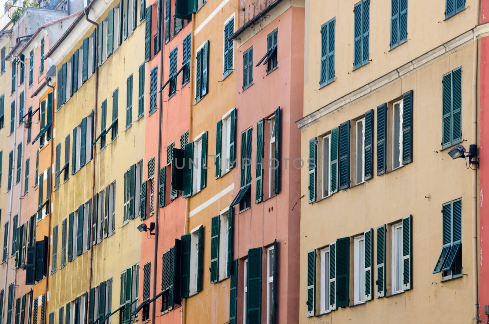 colorful houses in the historic center of Genoa, Italy