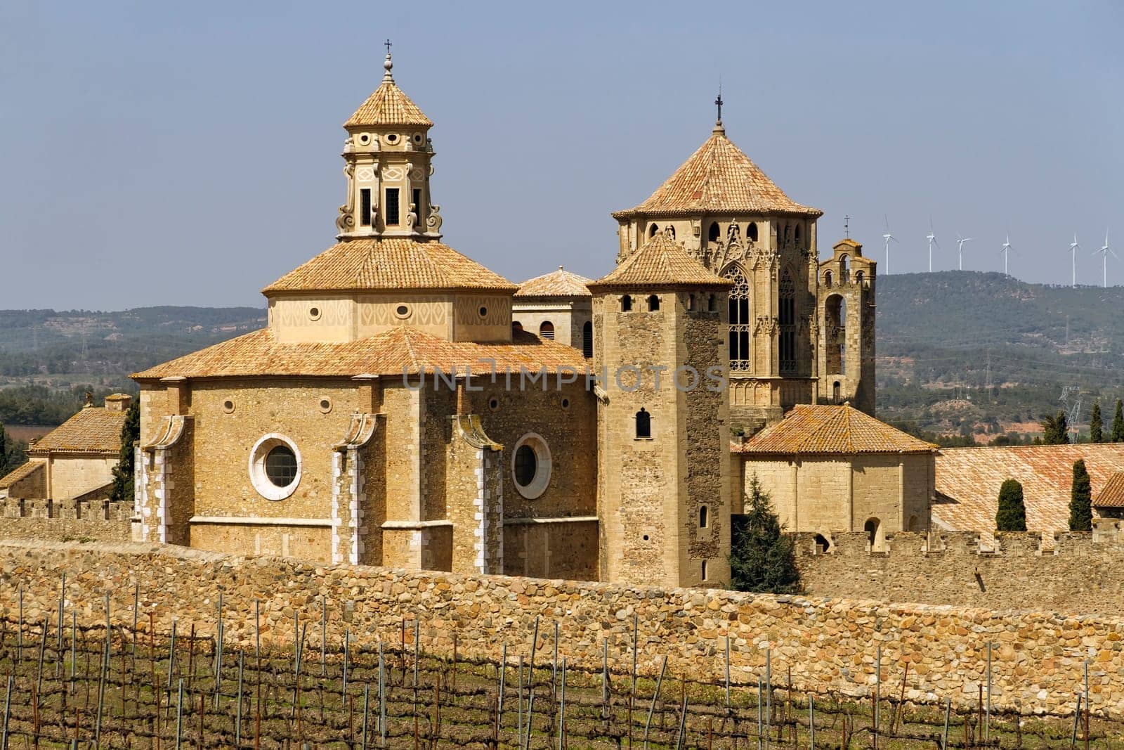 Monastery of Santa Maria de Poblet, Catalonia, Spain overview