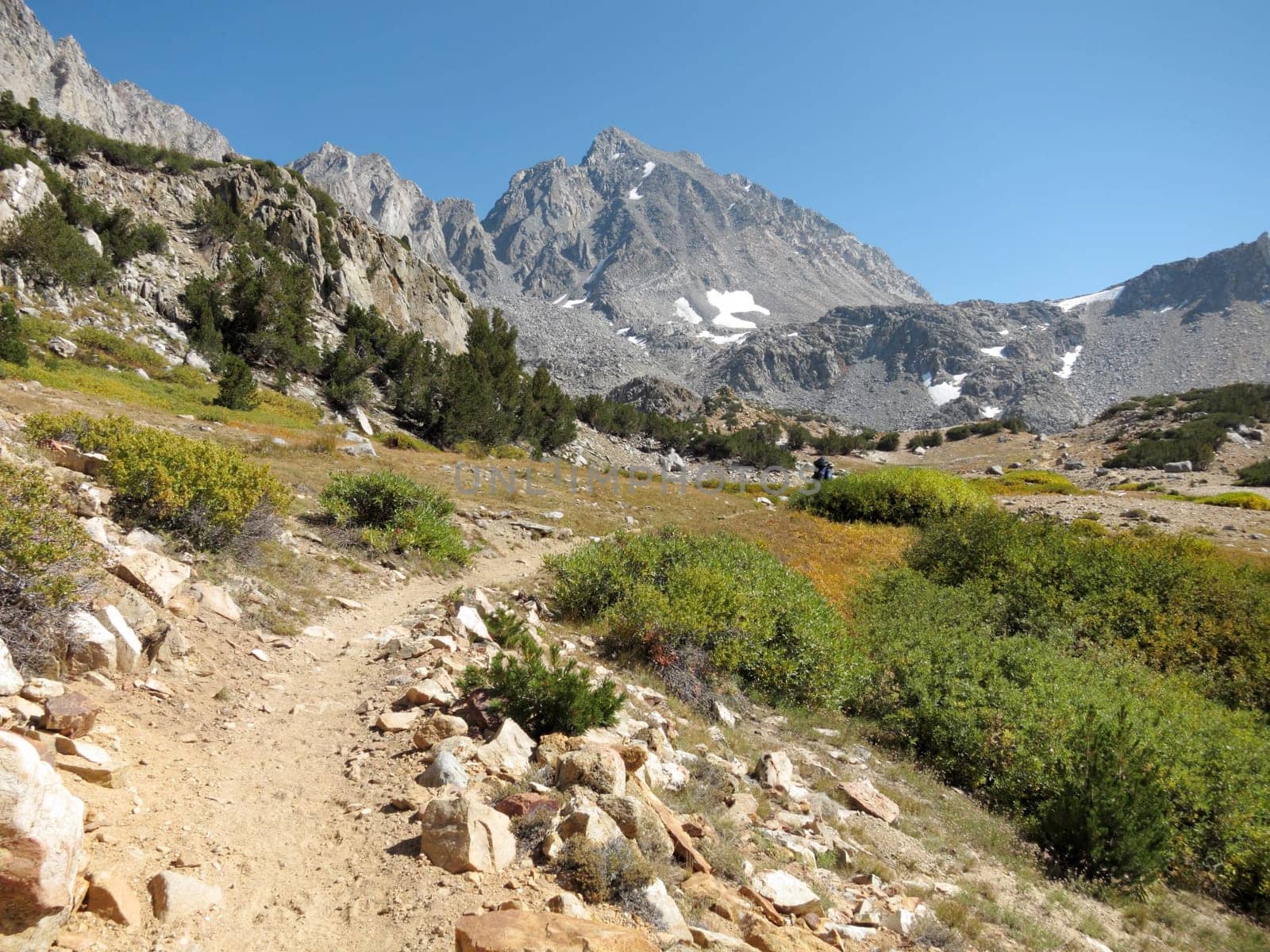 Hiking trail through mountains