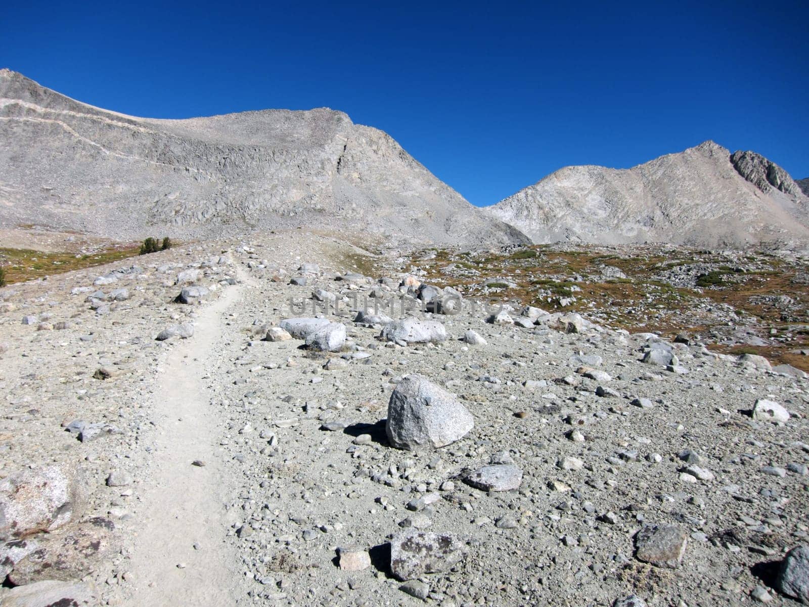 Hiking trail through mountains