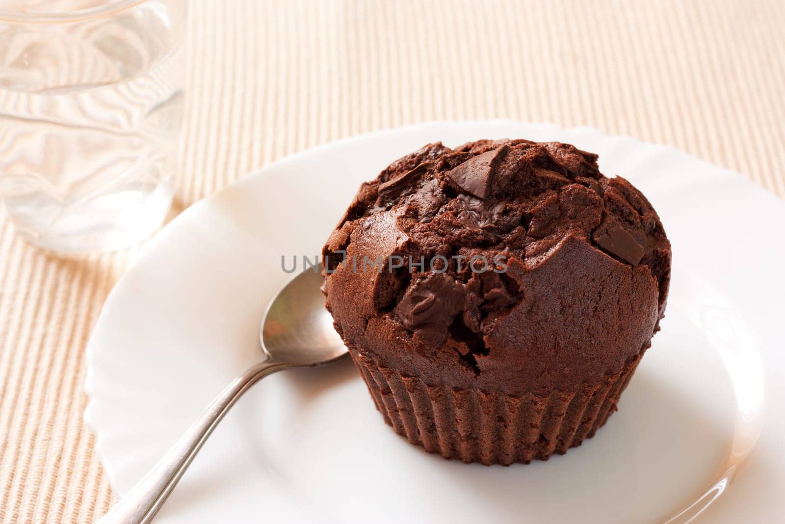 Chocolate muffins with dark chocolate chips