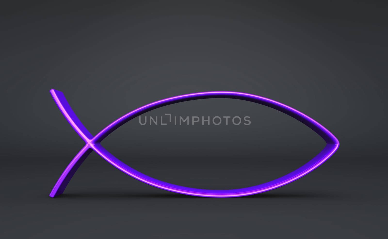 3D ICHTHYS Violet on Black