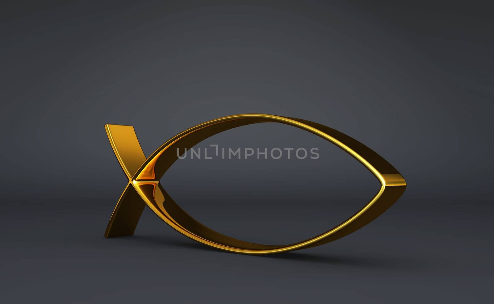 3D ICHTHYS Gold on Black 03