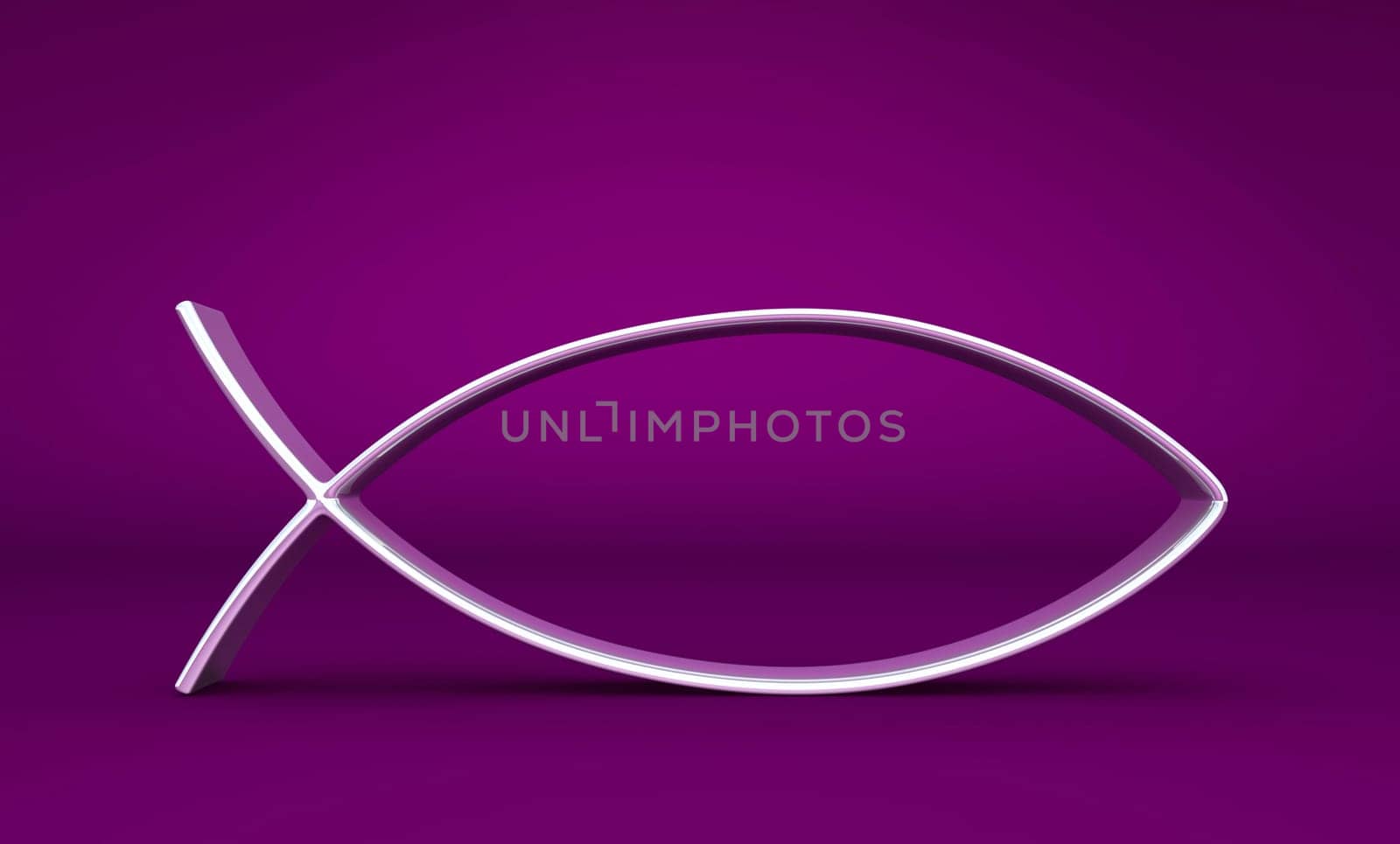 3D ICHTHYS Silver on Violet 04