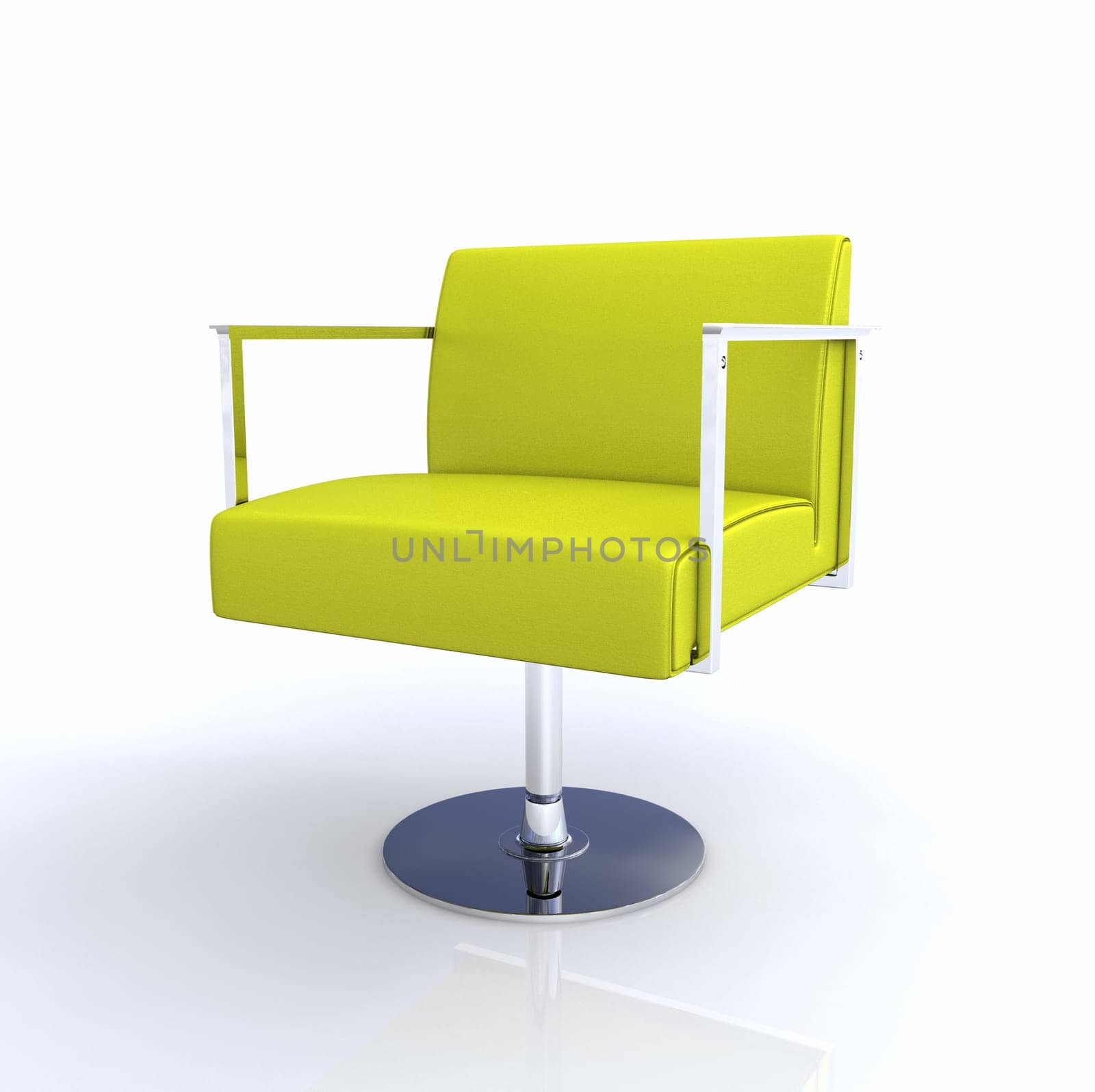 Modern Designer Chair - Yellow Chrome 2