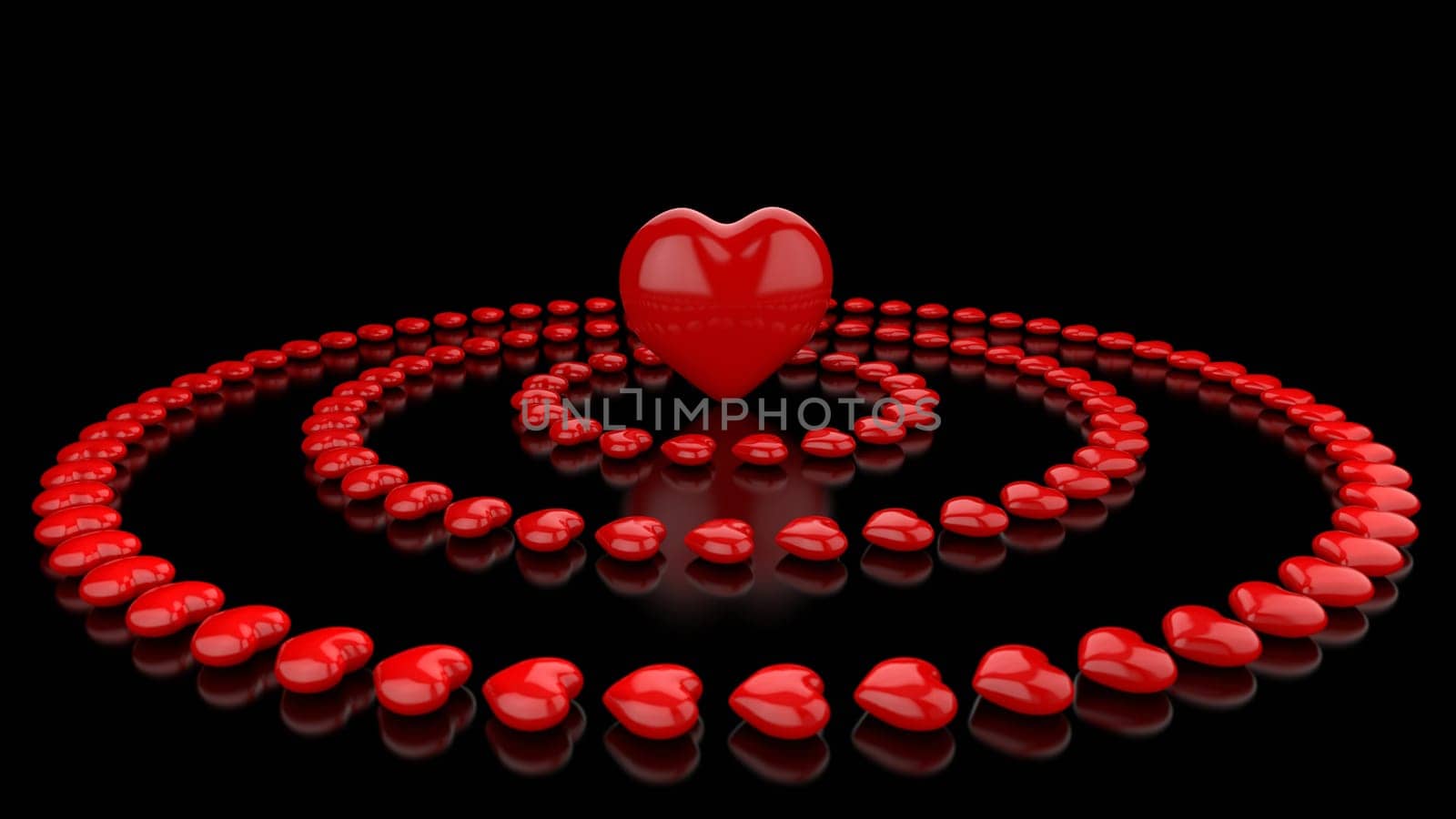 in the center of the hearts Red Black