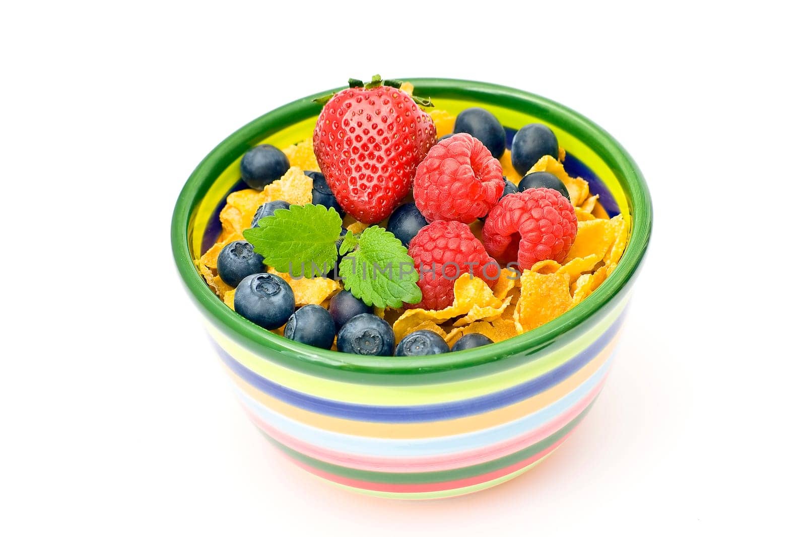 corn flakes with fresh fruits