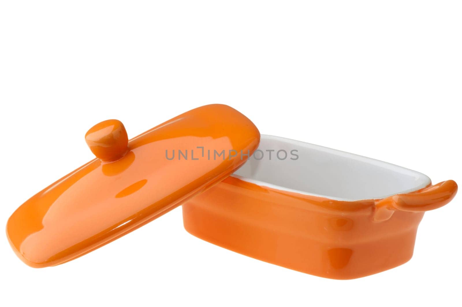 small colored ceramic pot on a white background