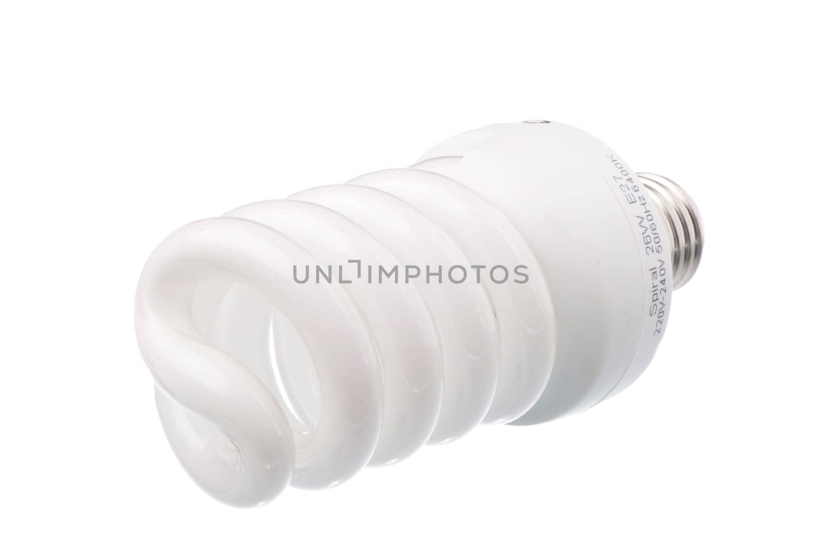 energy saving light bulb on white background