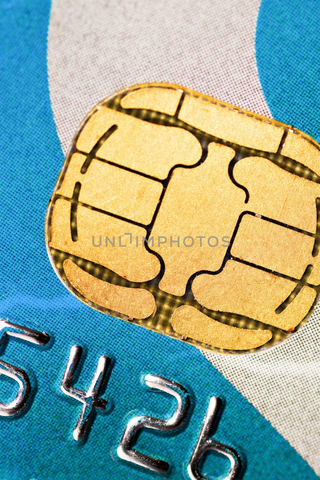 Close up view of a credit card