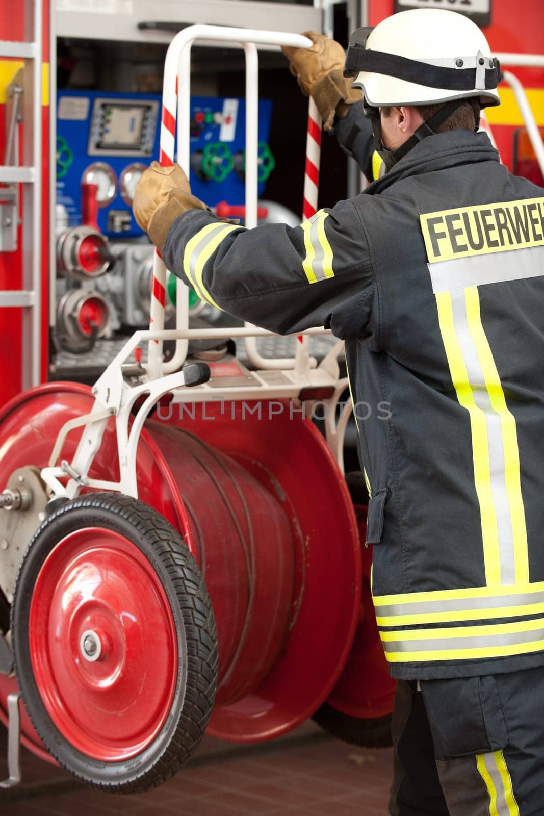 Portrait of a young firefighter