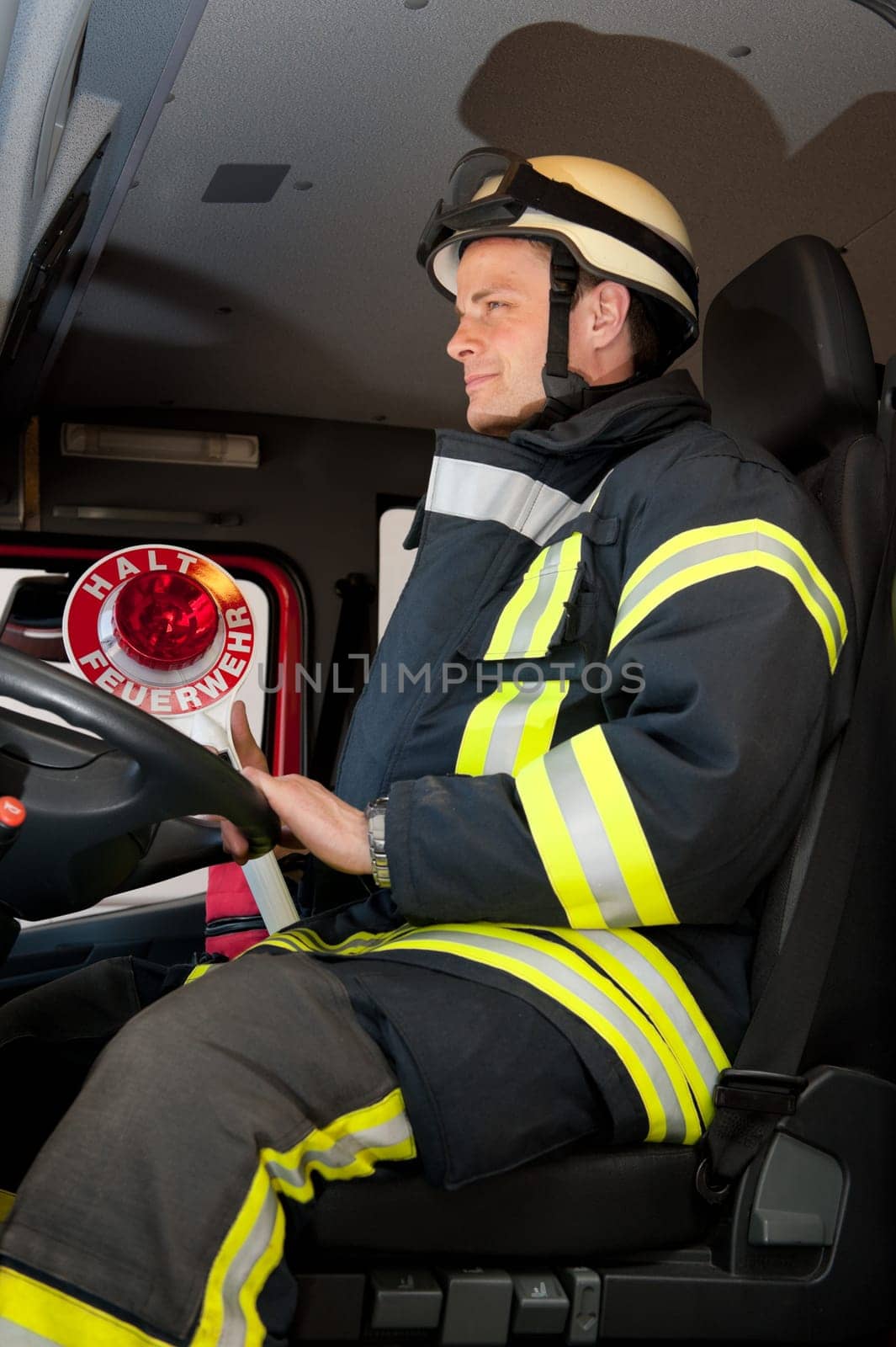 Portrait of a young firefighter