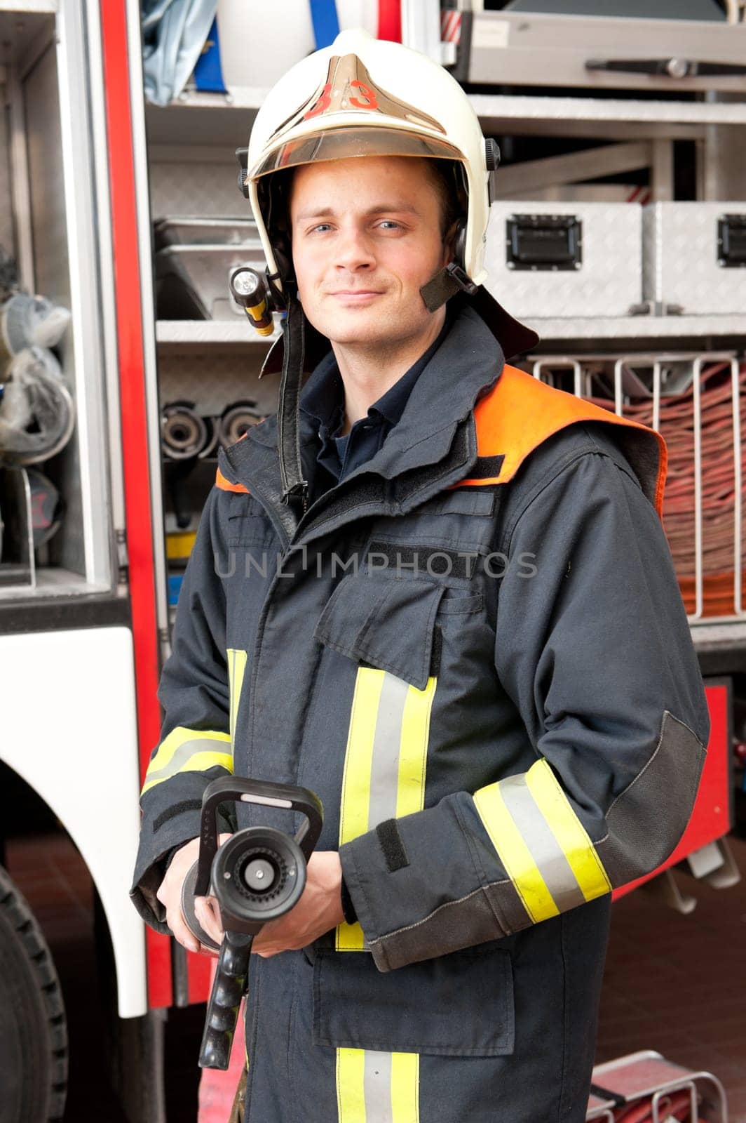 Portrait of a young firefighter