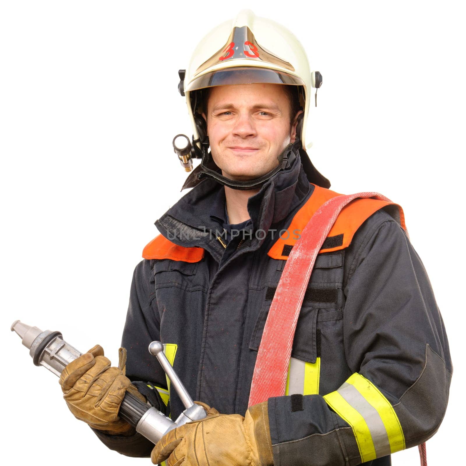 Portrait of a young firefighter