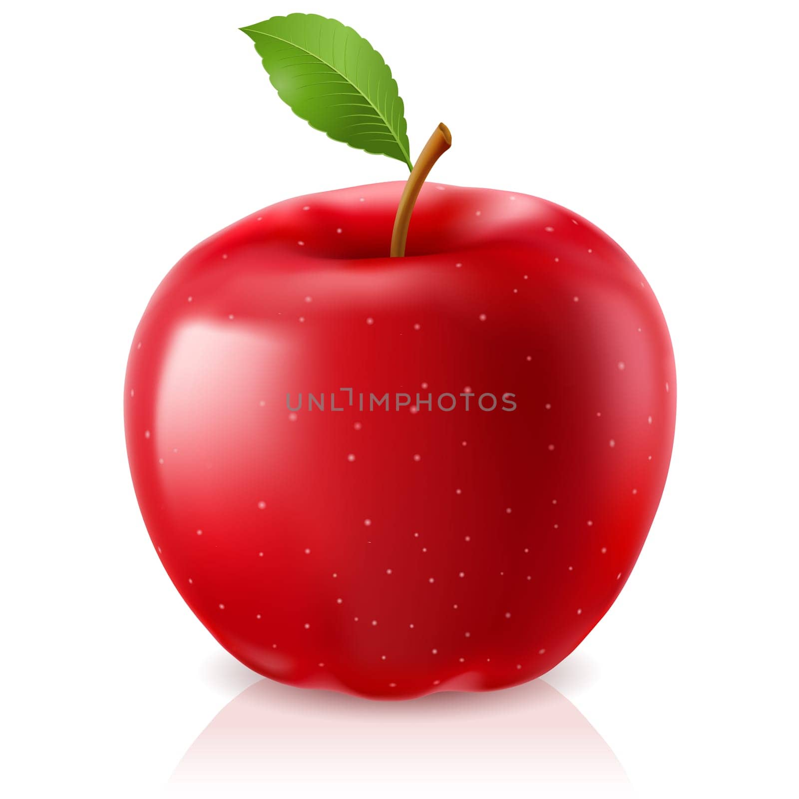 Delicious red apple. Illustration on white background
