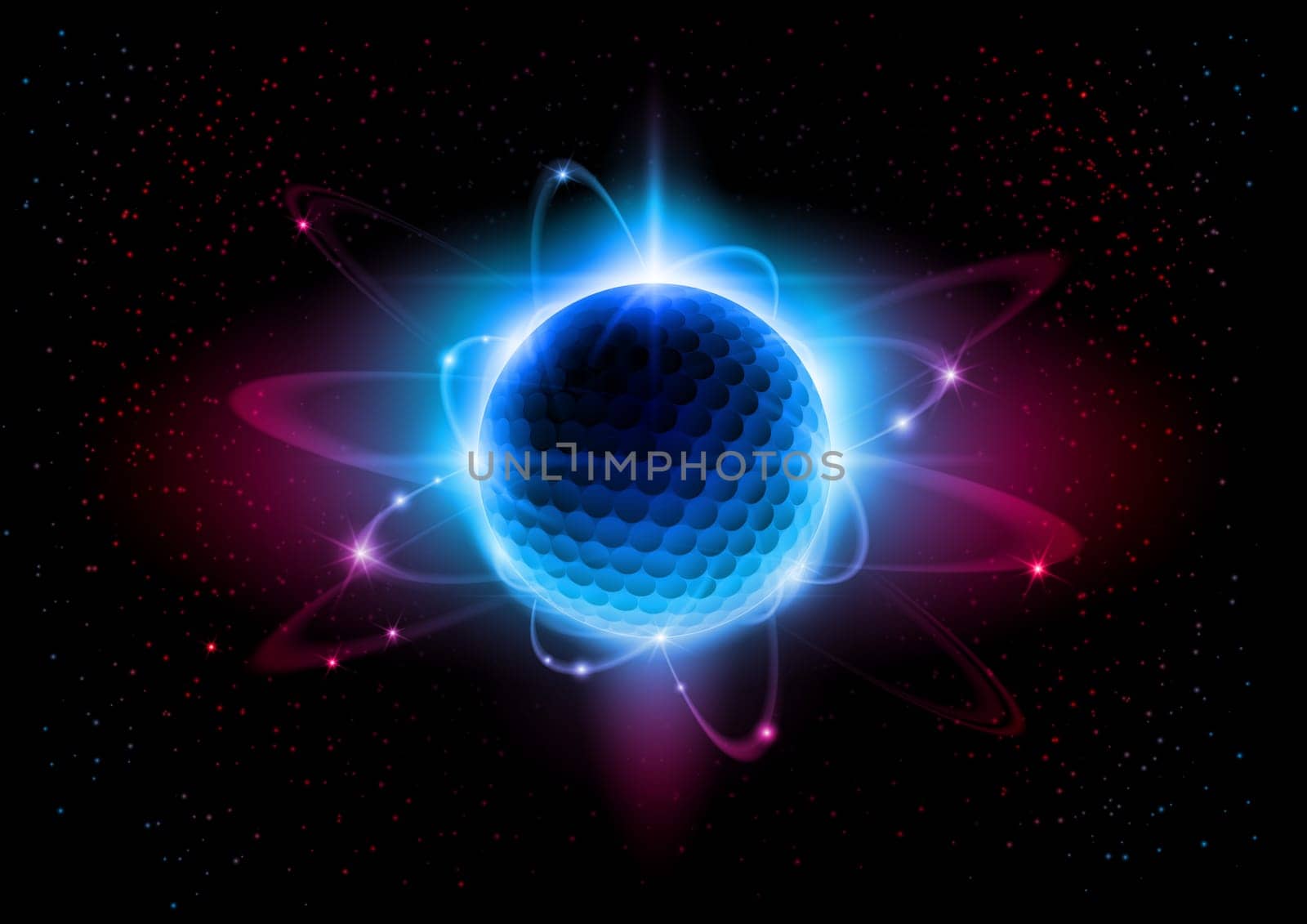 The central nucleus are surrounded by a cloud of negatively charged electrons.
