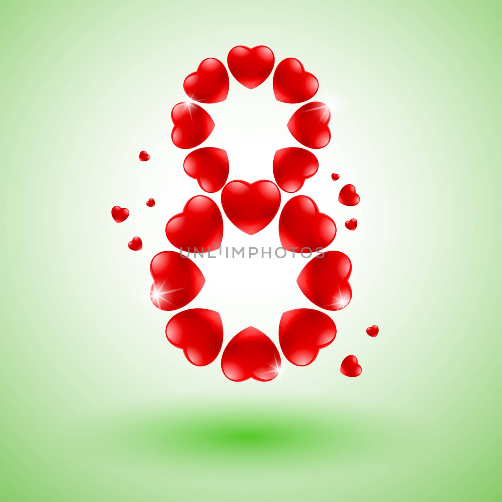 International Women&#039 s Day. Illustration on green background