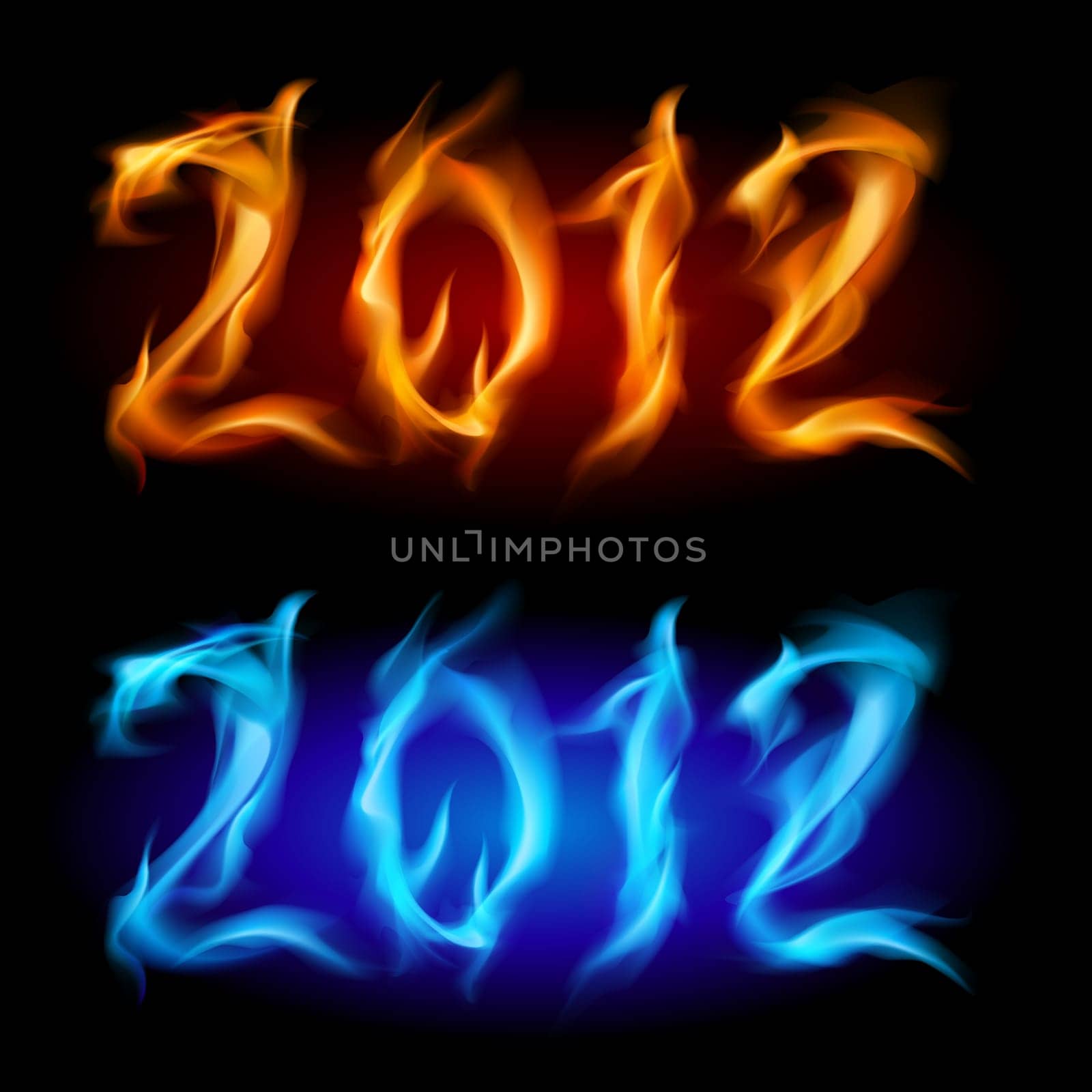 Fire year. Two colors. Illustration on white background for design.