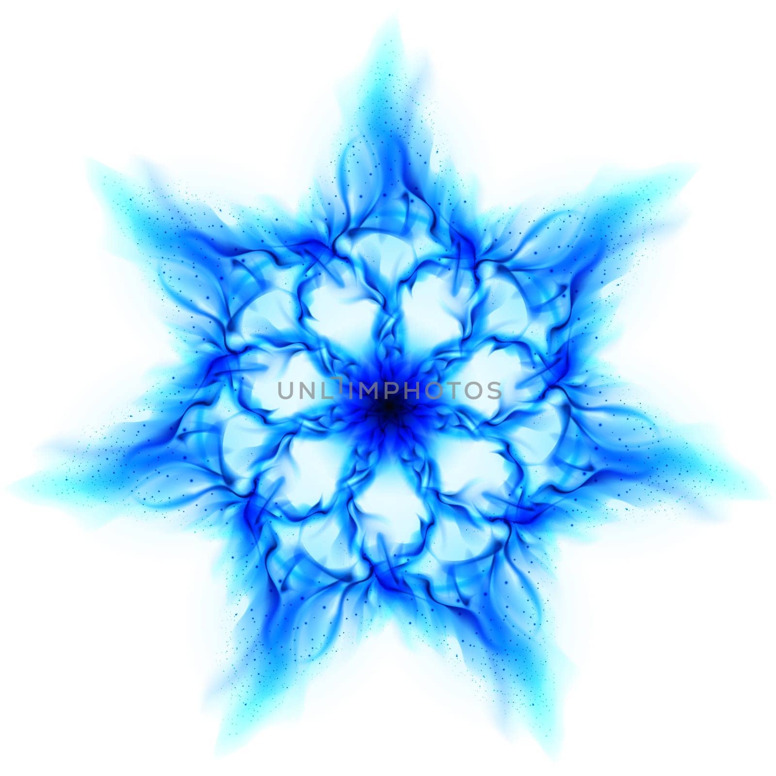 Blue fire flower. Illustration on white background for design
