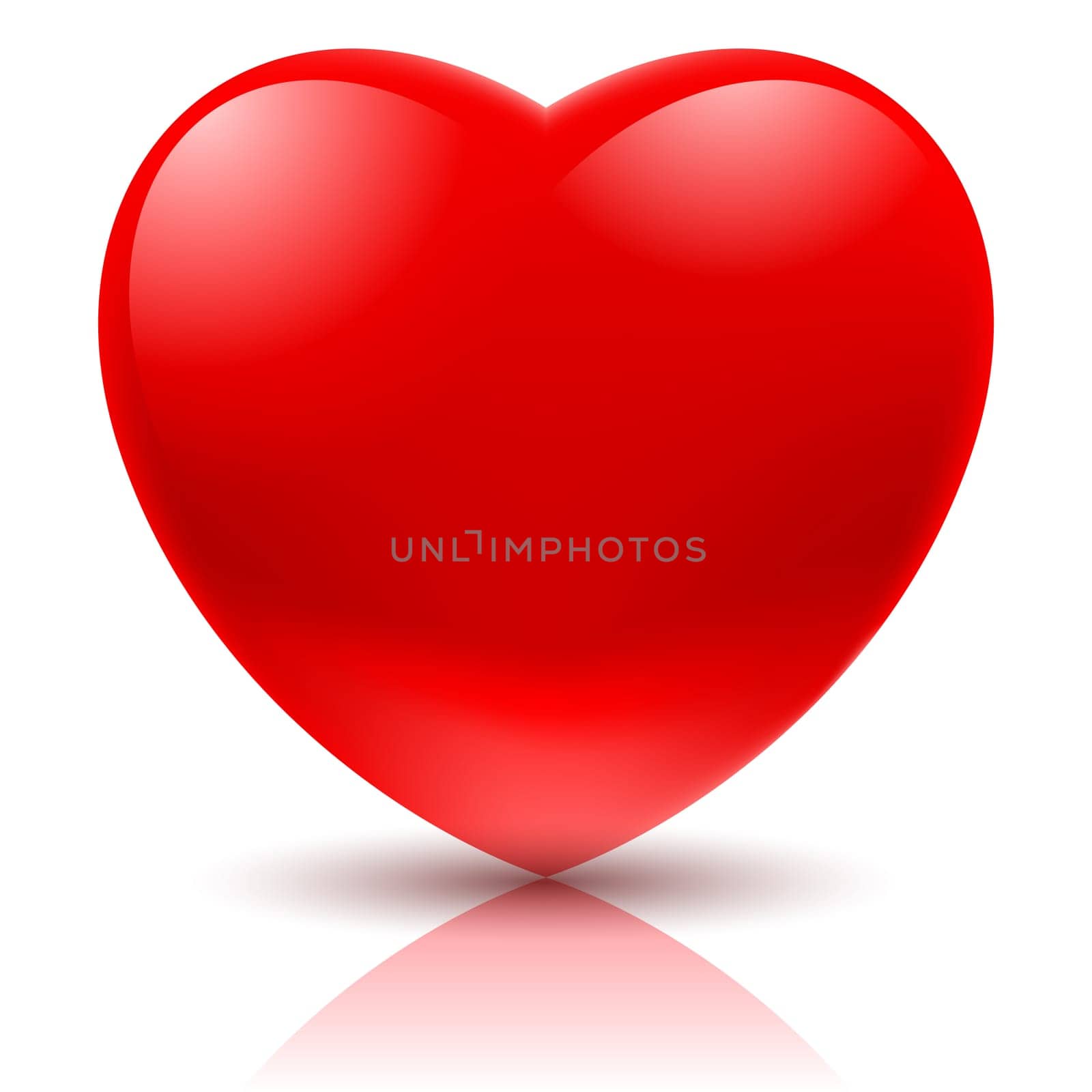 Big Red Heart. Illustration on white background