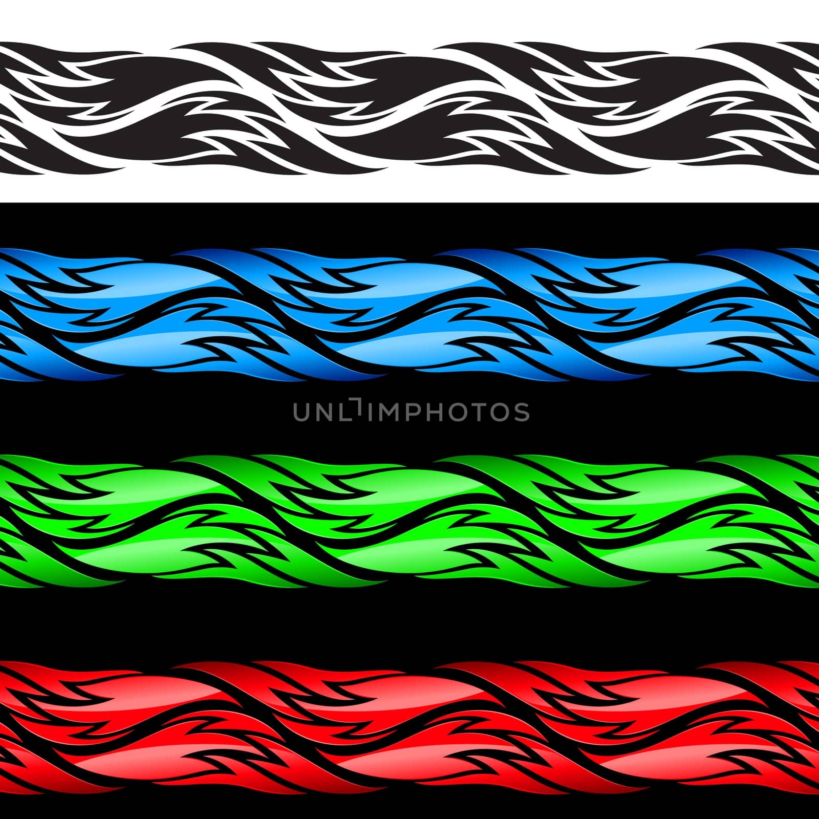 Color vintage pattern for design. Illustration set on black background.