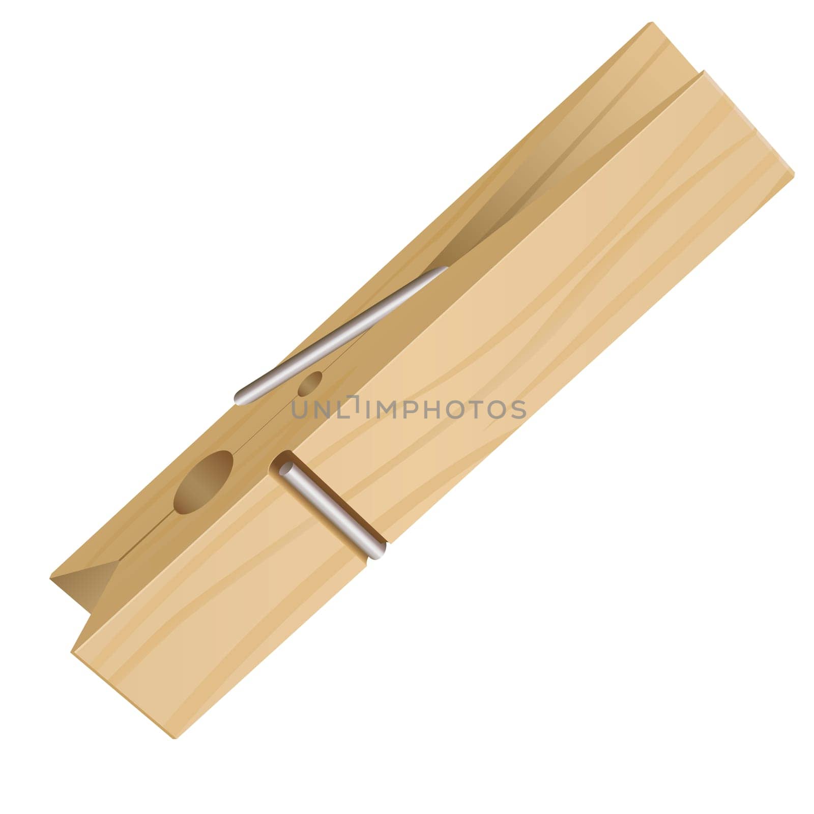 Isolated Clothes Peg on a White Background for Design