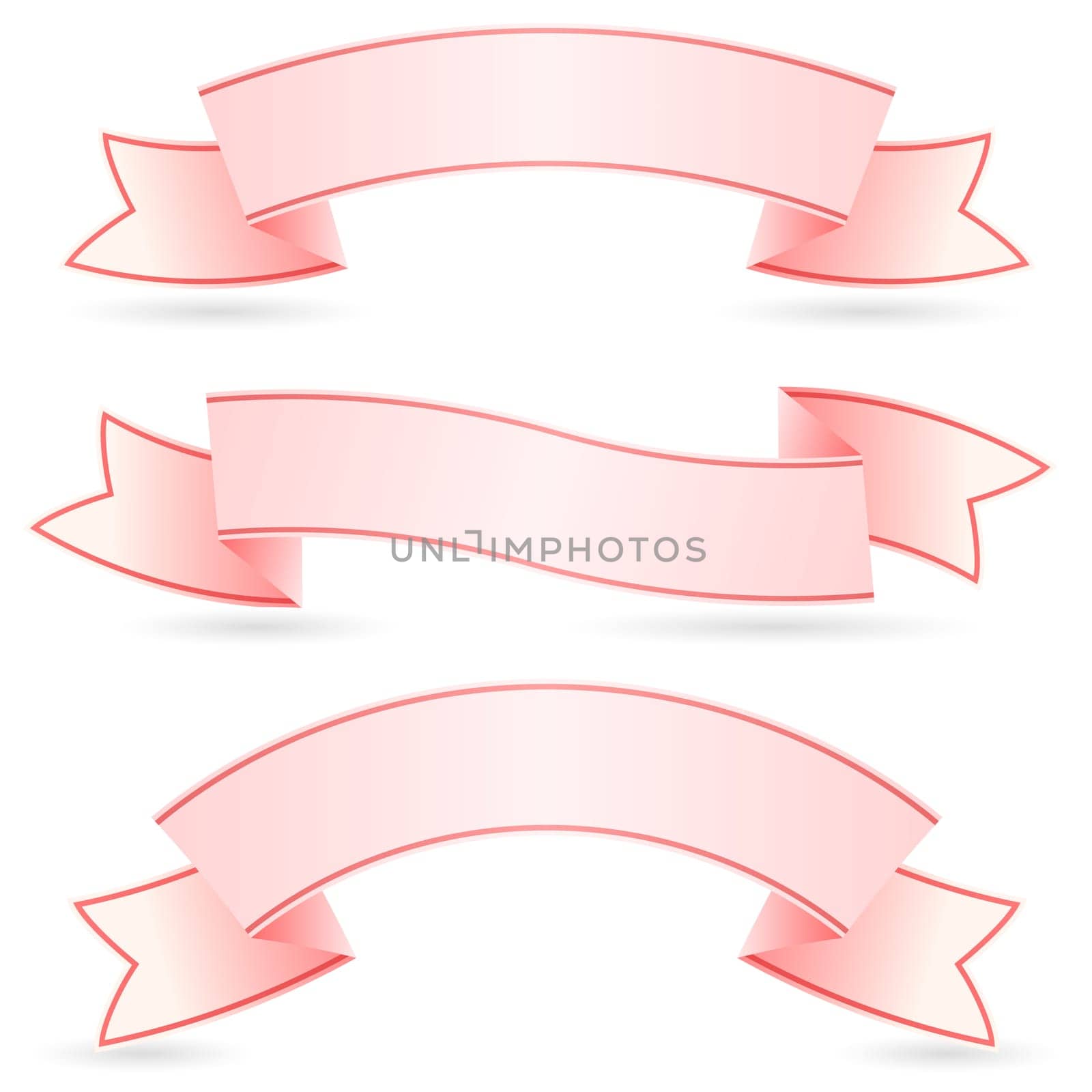 Set of Pink Banners. Illustration on white background for design